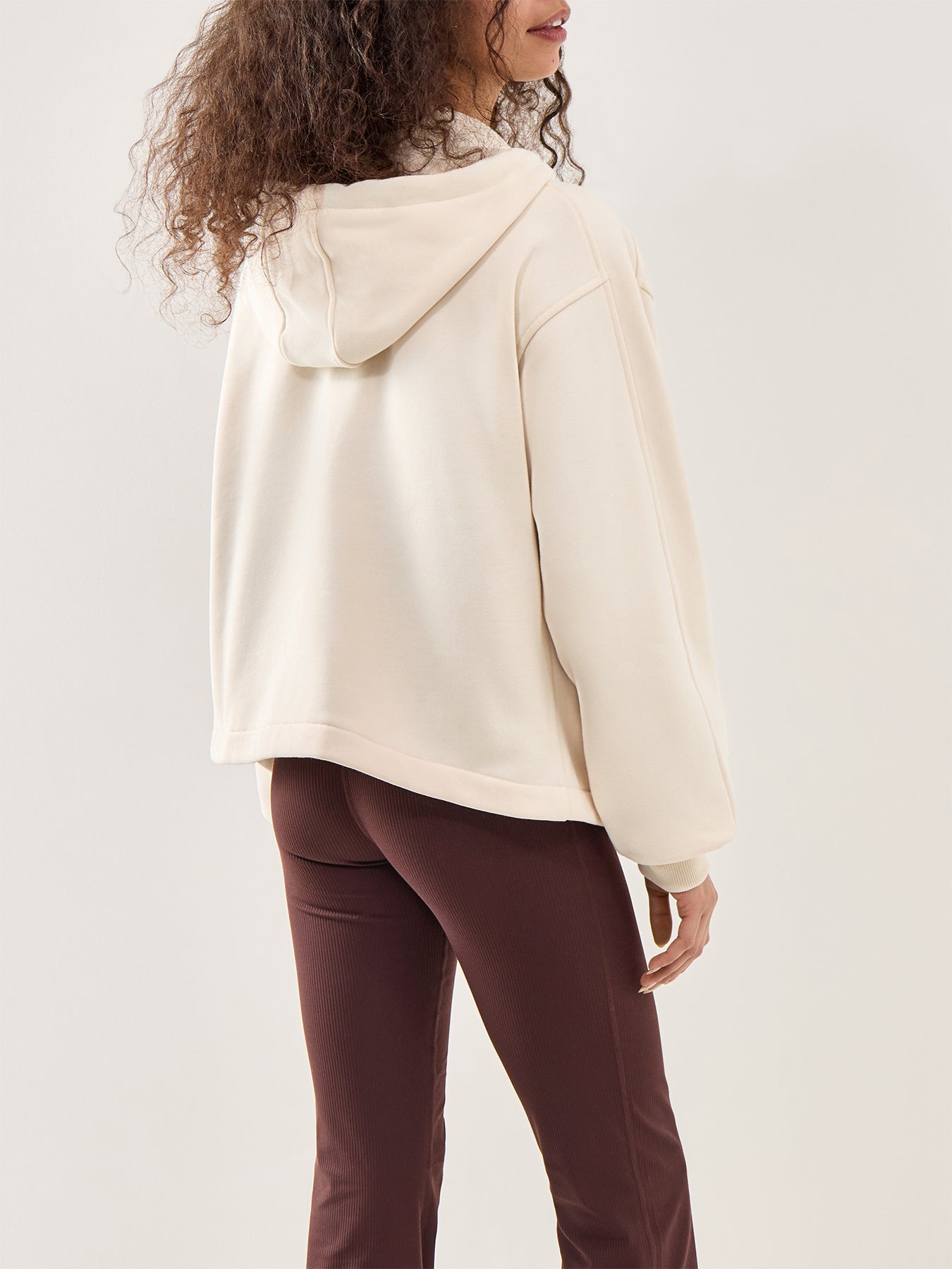 Premium Brushed Zip Through Cream