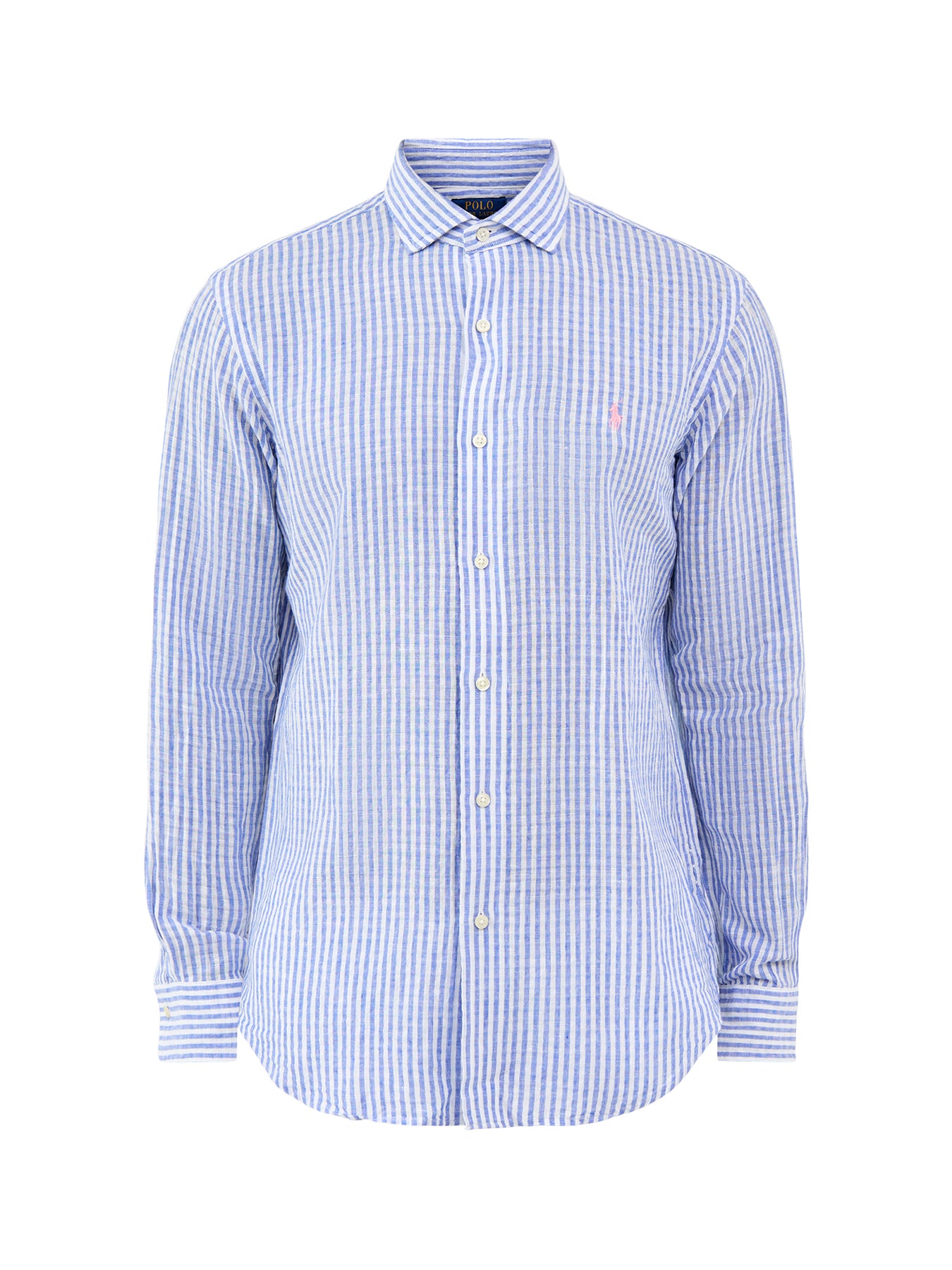Seersucker Stripe Linen Shirt Blue