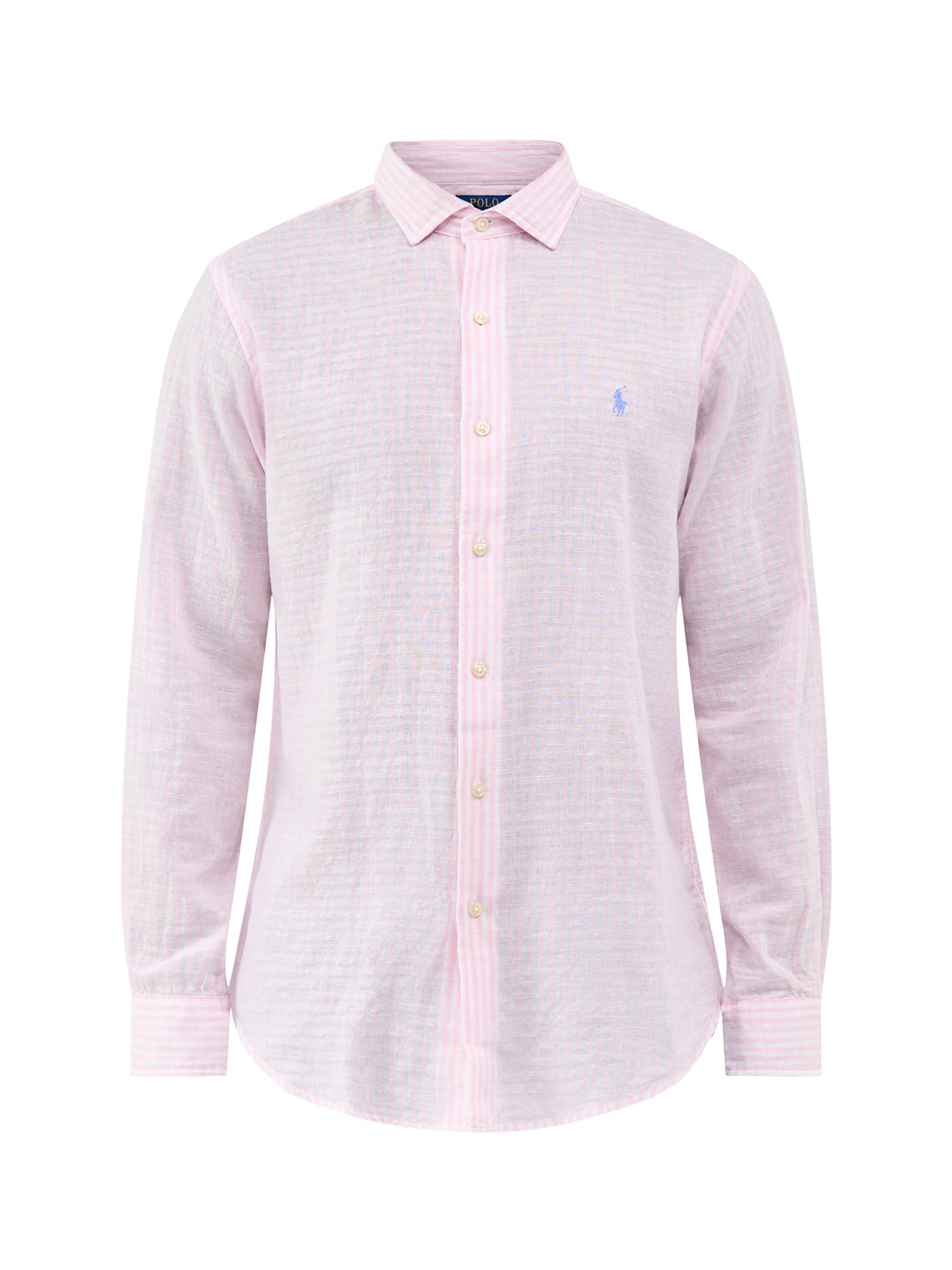 Seersucker Stripe Linen Shirt Pink