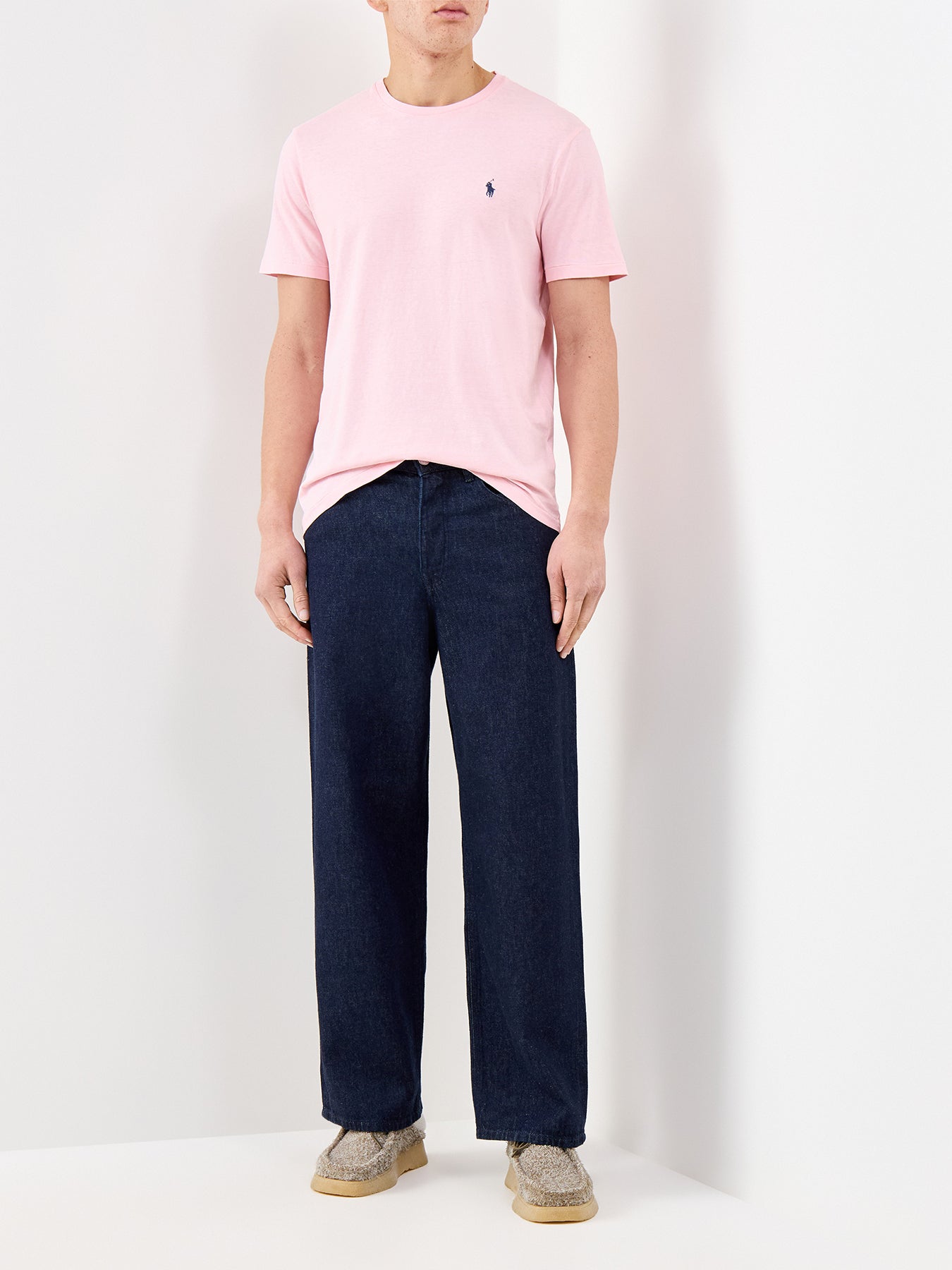 Cotton Linen Pocket T-Shirt Pink