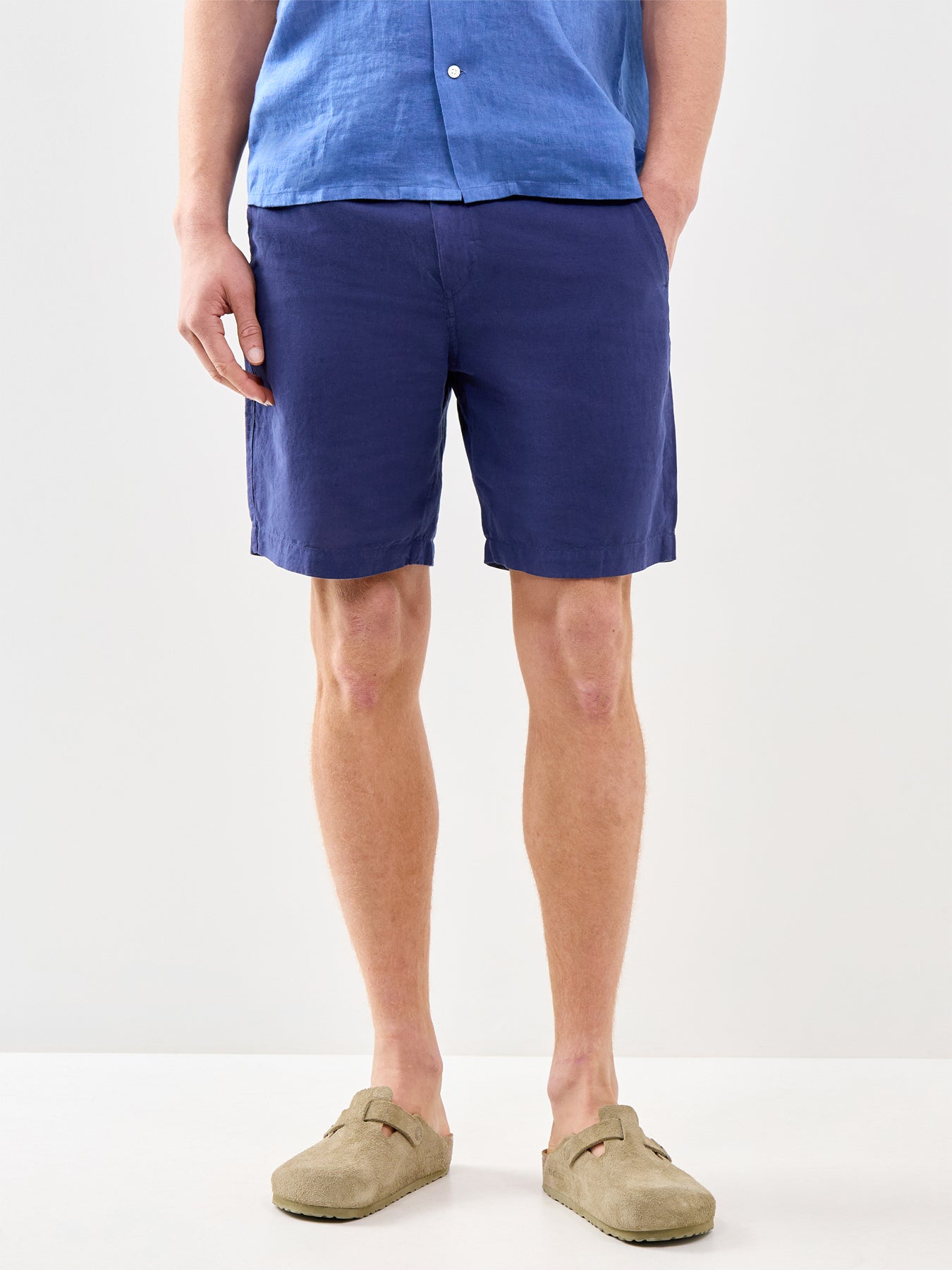 Linen Cotton Shorts Navy