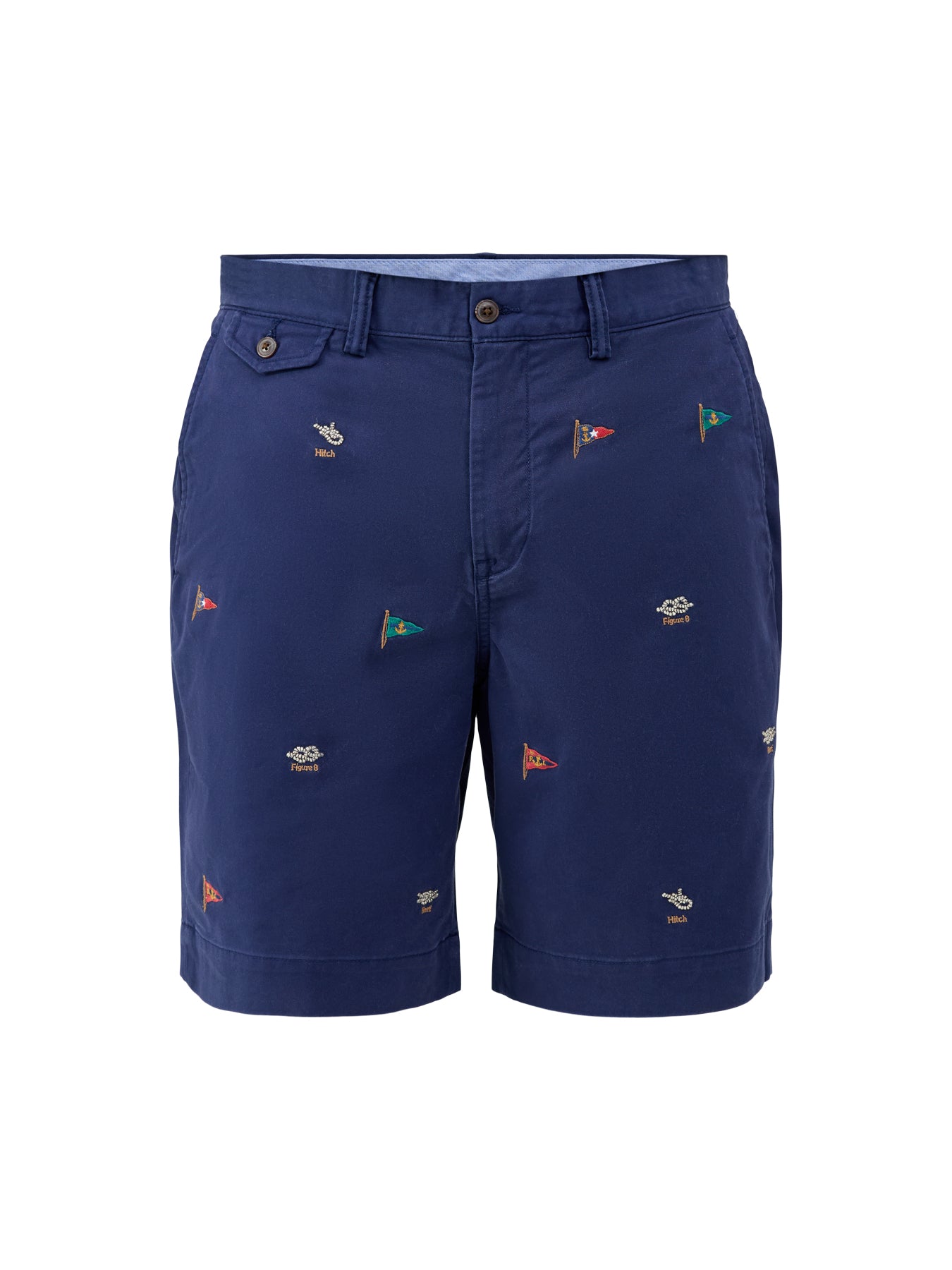 Embroidered Flag Shorts Navy