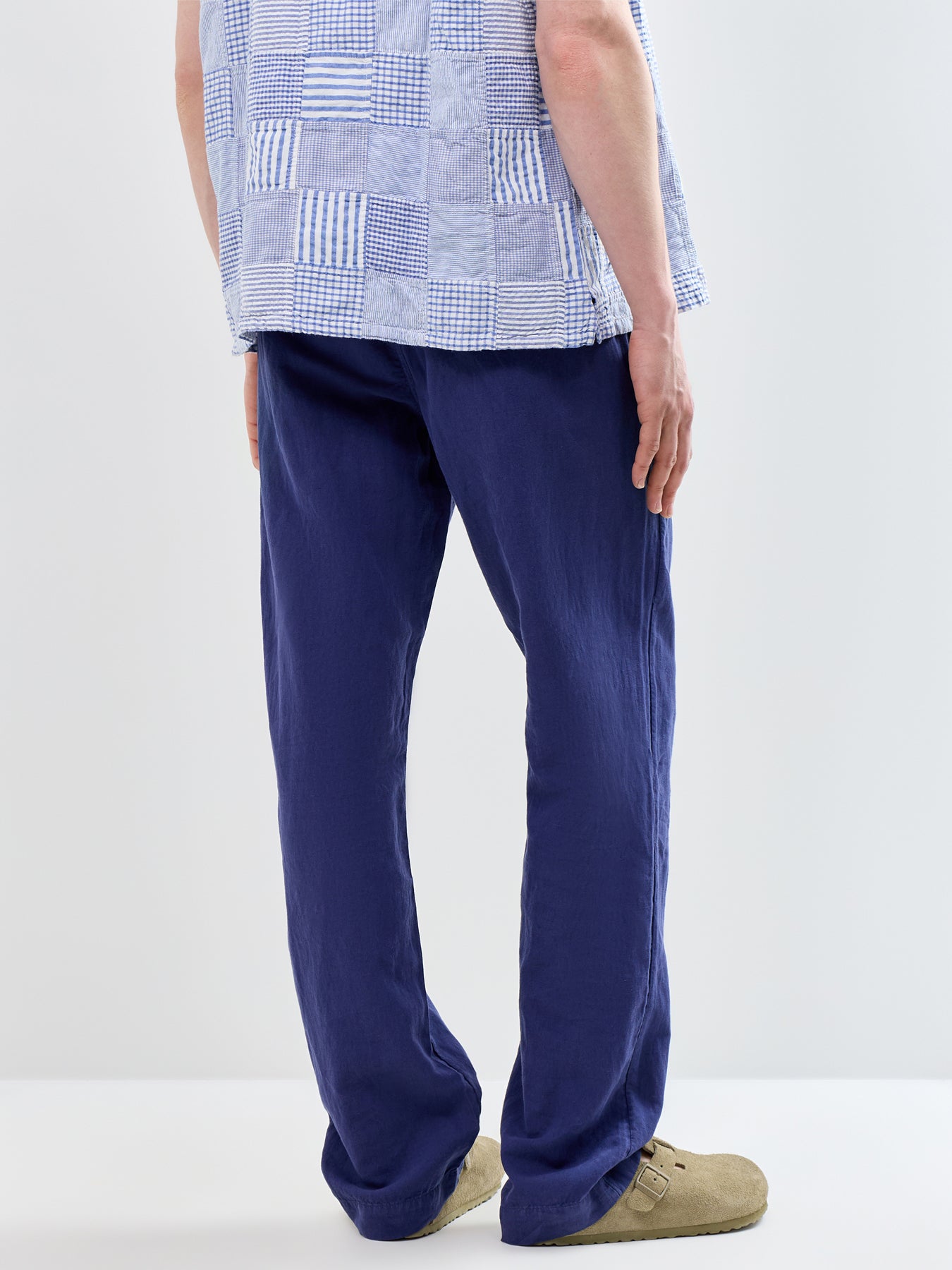 Linen Blend Trousers Navy