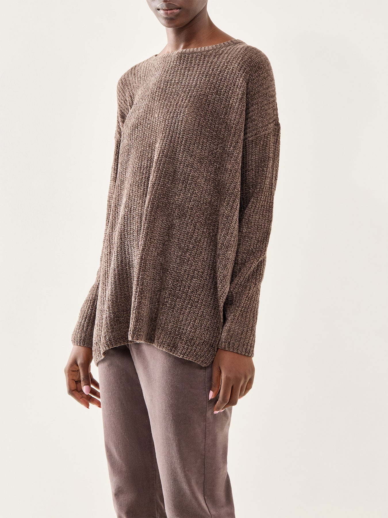 Jewel Neck Sweater Beige