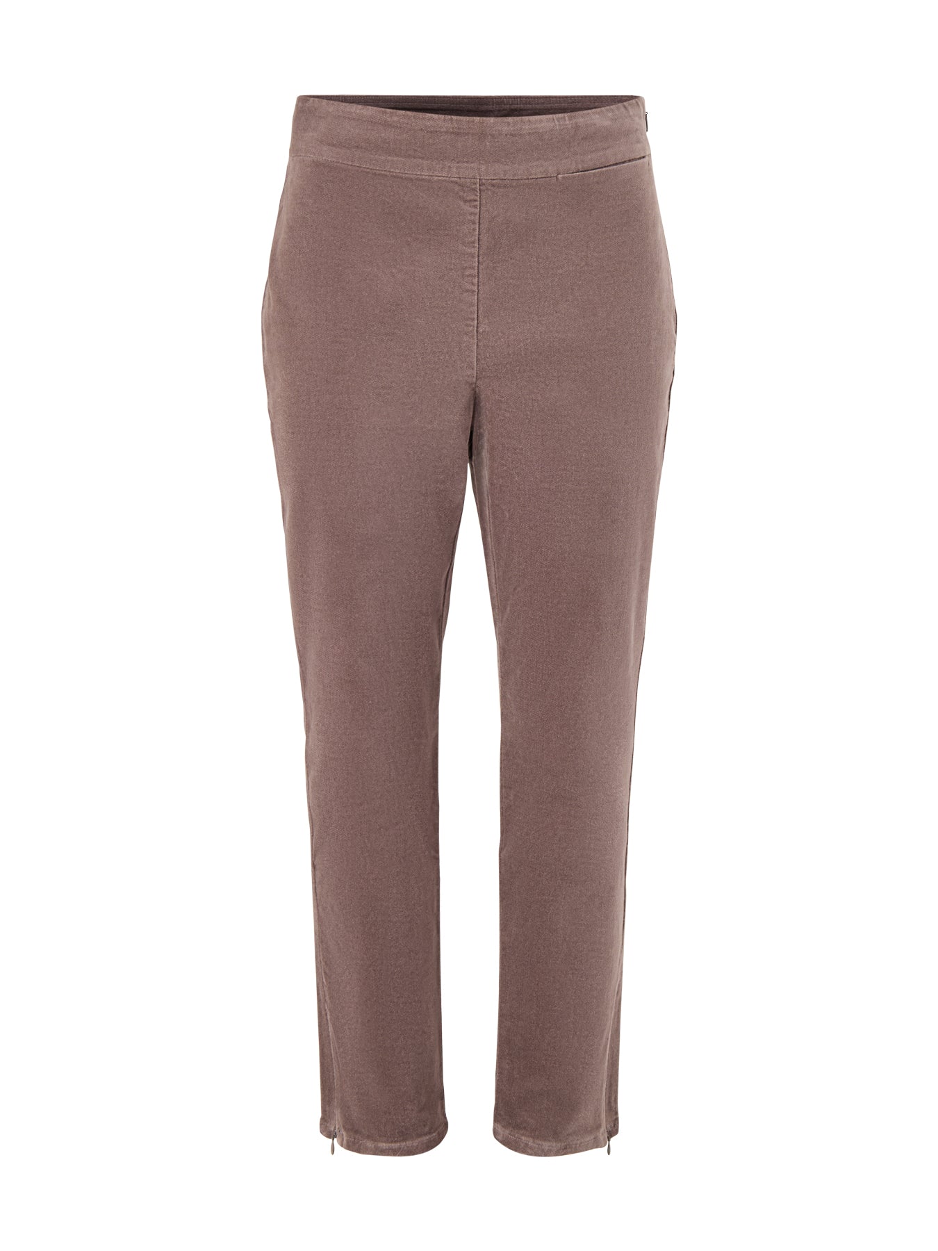 Slim Ankle Pant with Zip Beige