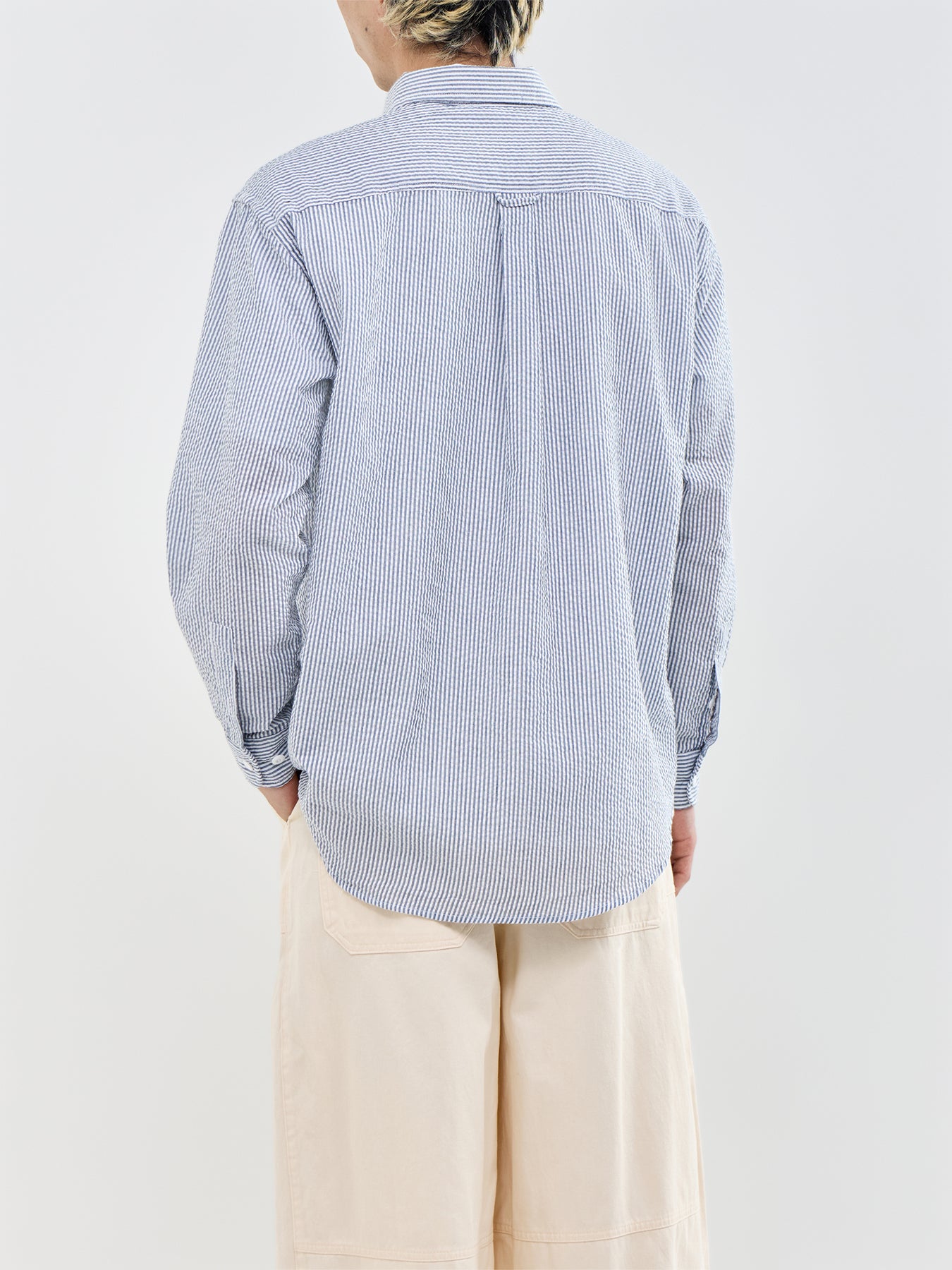 Stripe Seersucker Shirt Blue