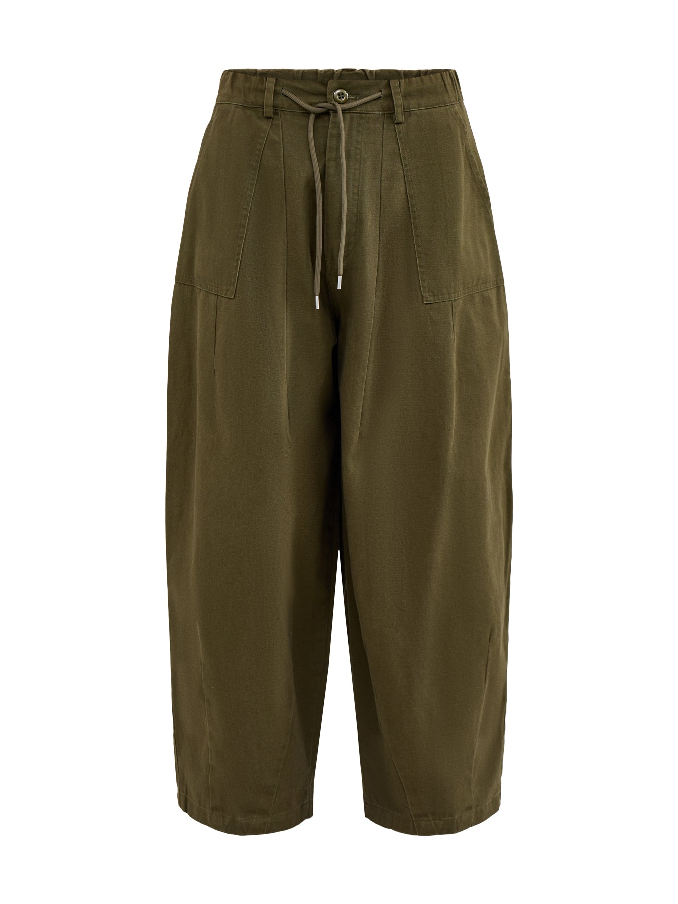 Twill Balloon Trousers Olive