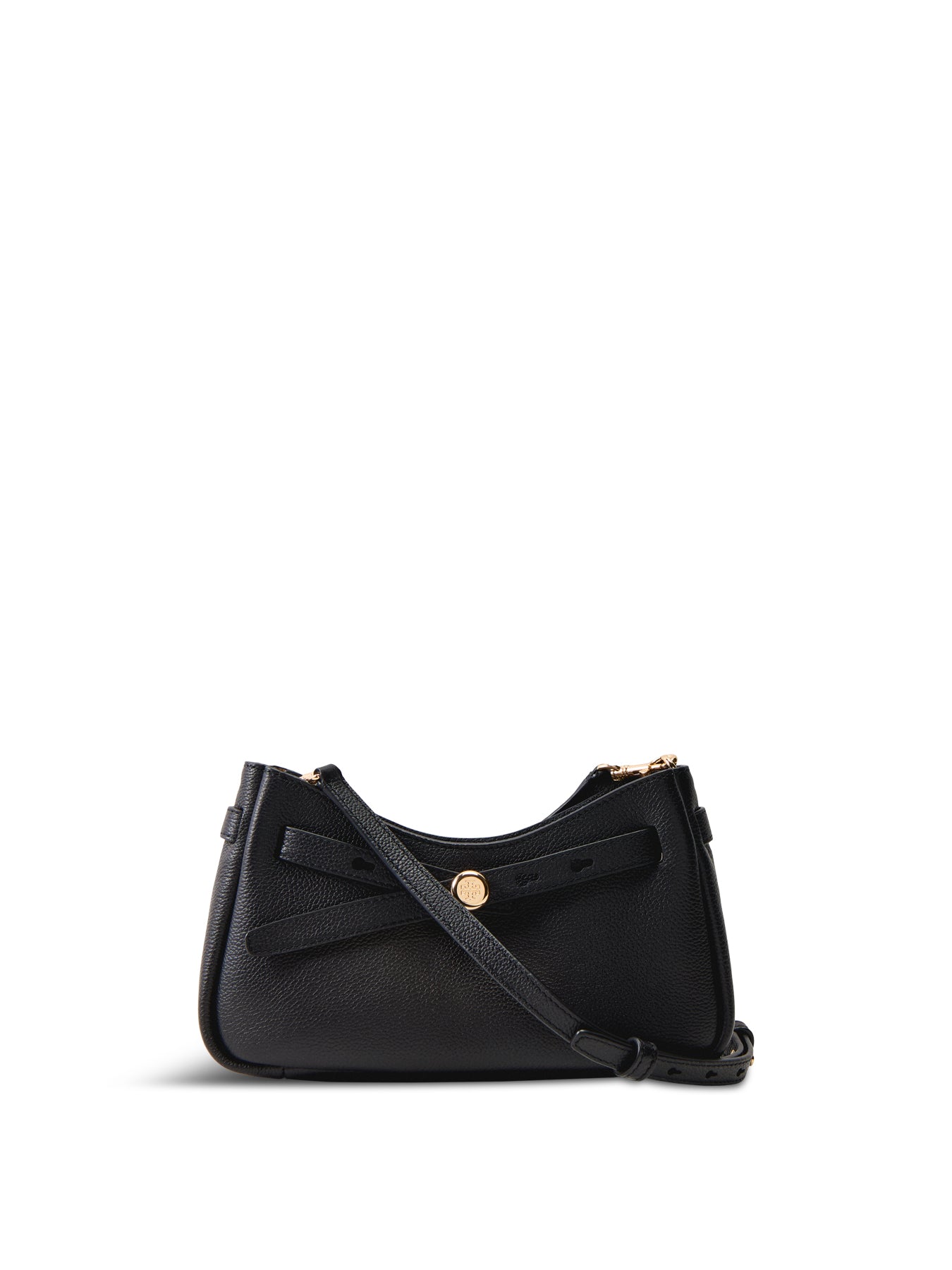 Romy Zip Top Leather Crossbody Black – Fenwick