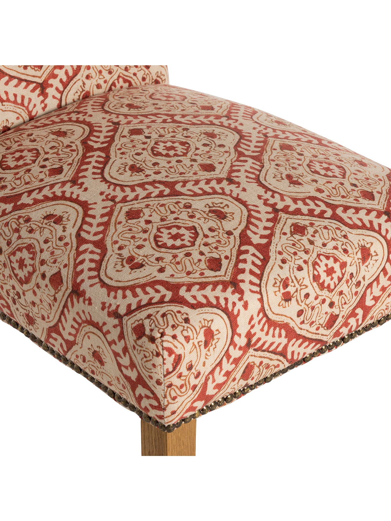 Gable Patterned Fabric Dining Chair Red