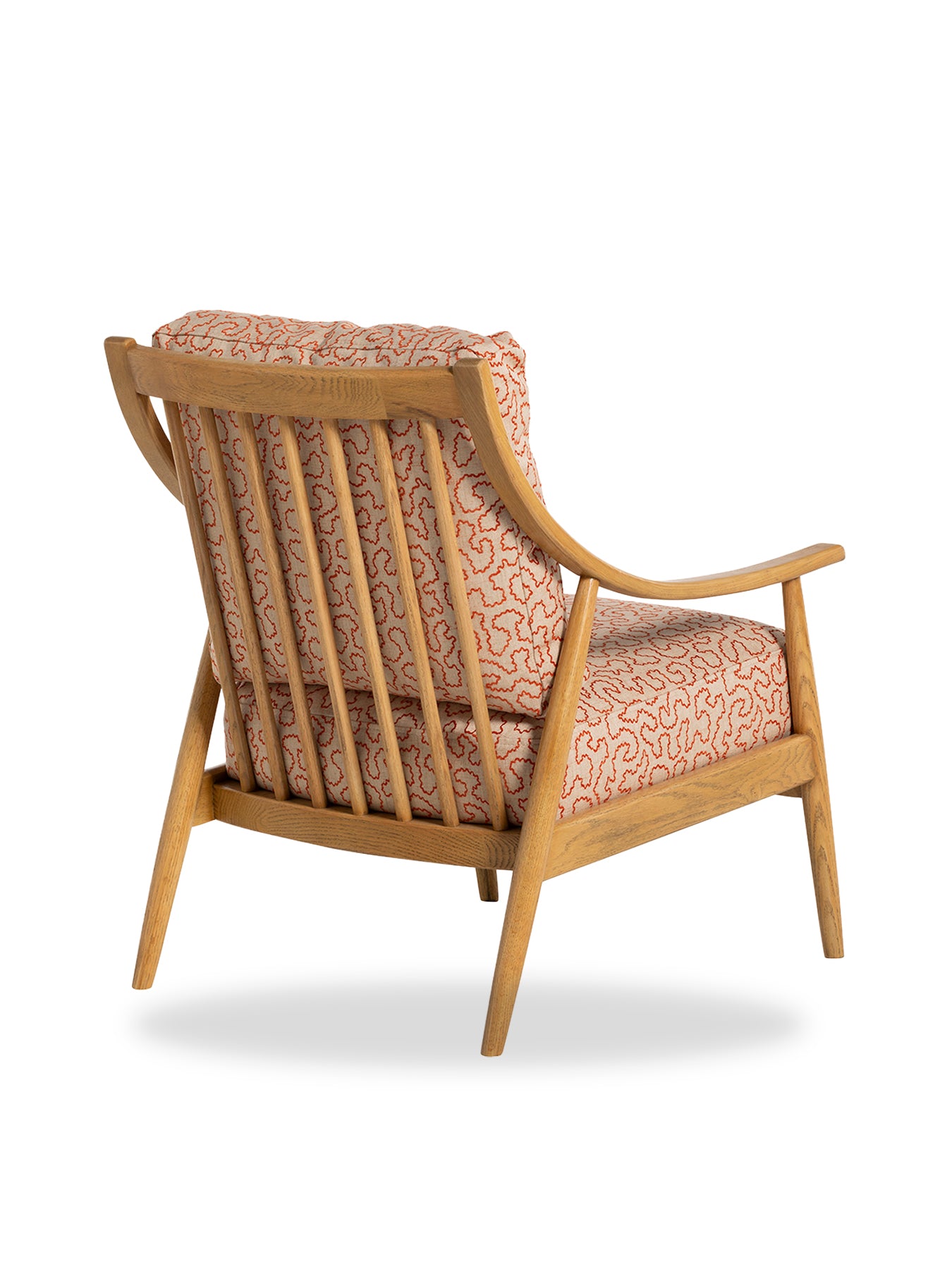 Runa Patterned Fabric Accent Chair Red