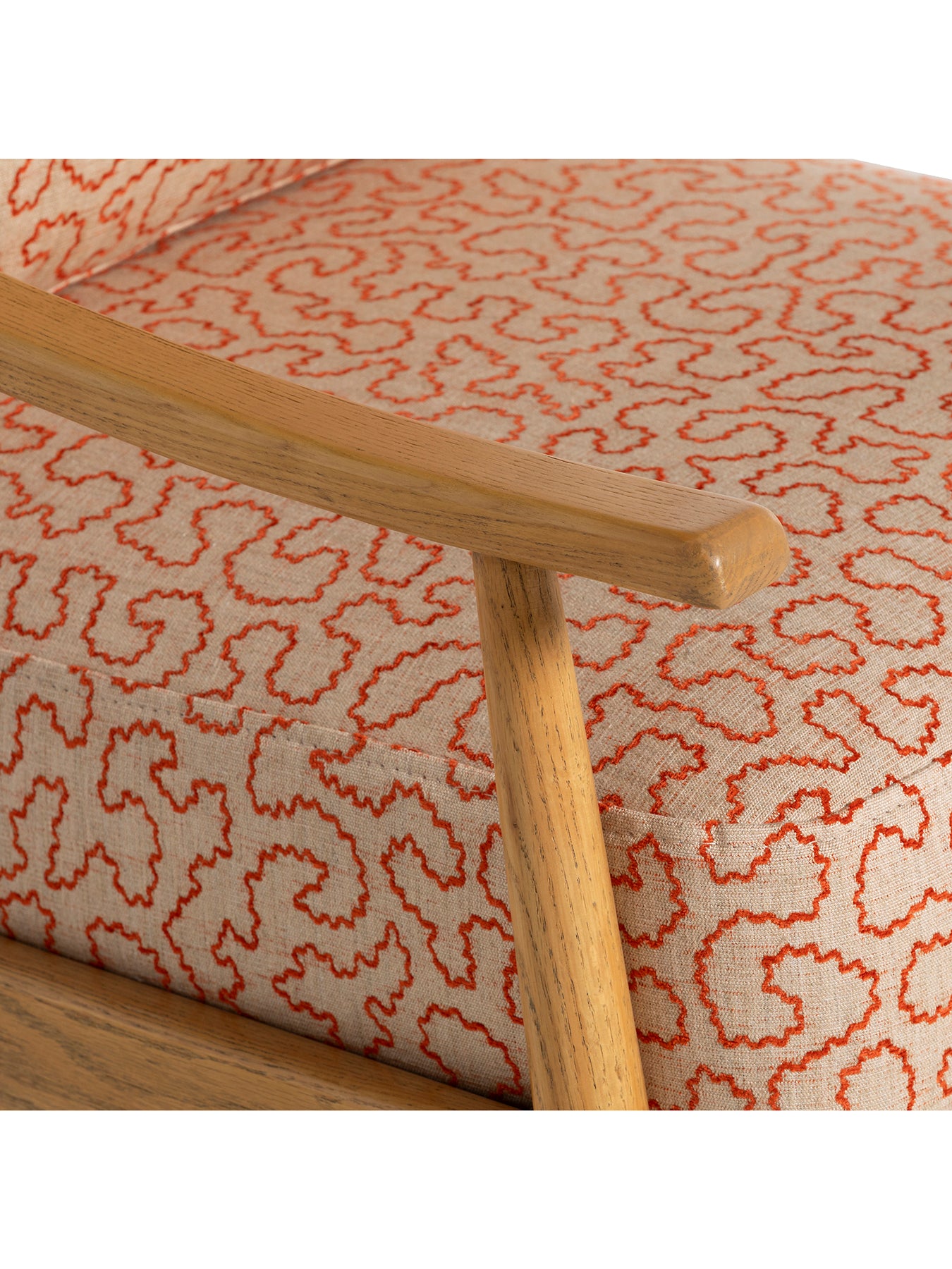 Runa Patterned Fabric Accent Chair Red