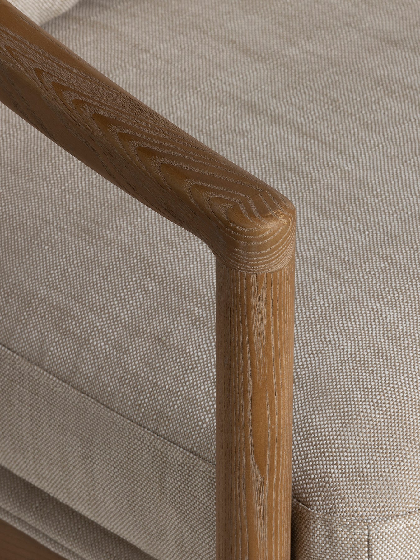 Pascal Beige Armchair with Rattan Sides