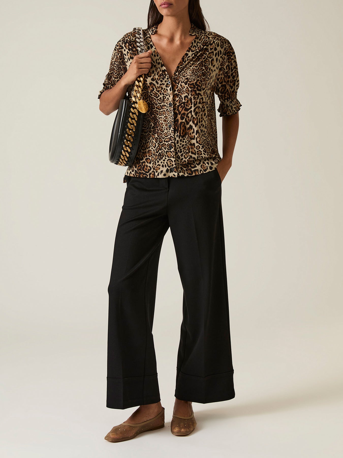 Leopard Print Blouse Brown