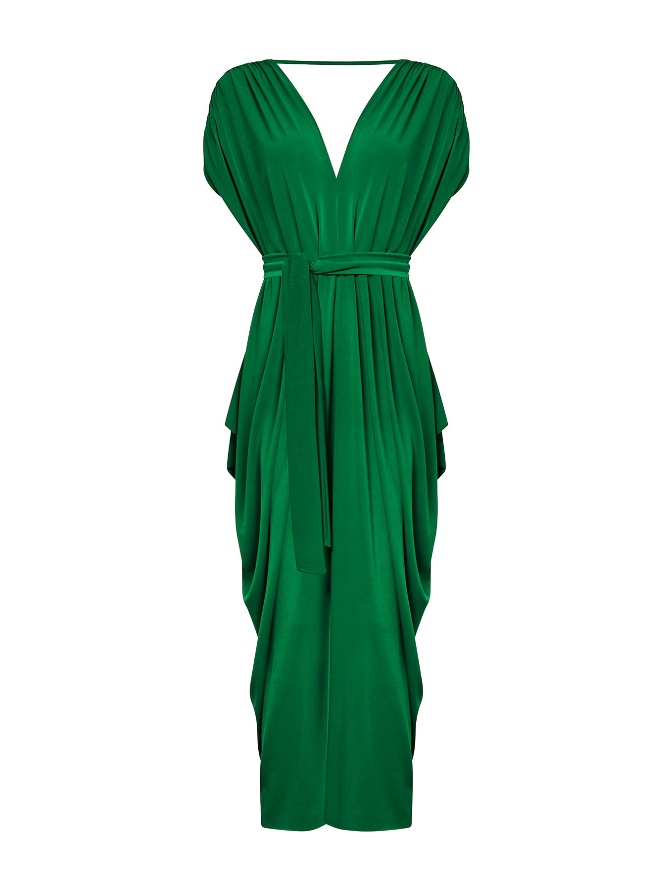 Draped Midi Dress Green