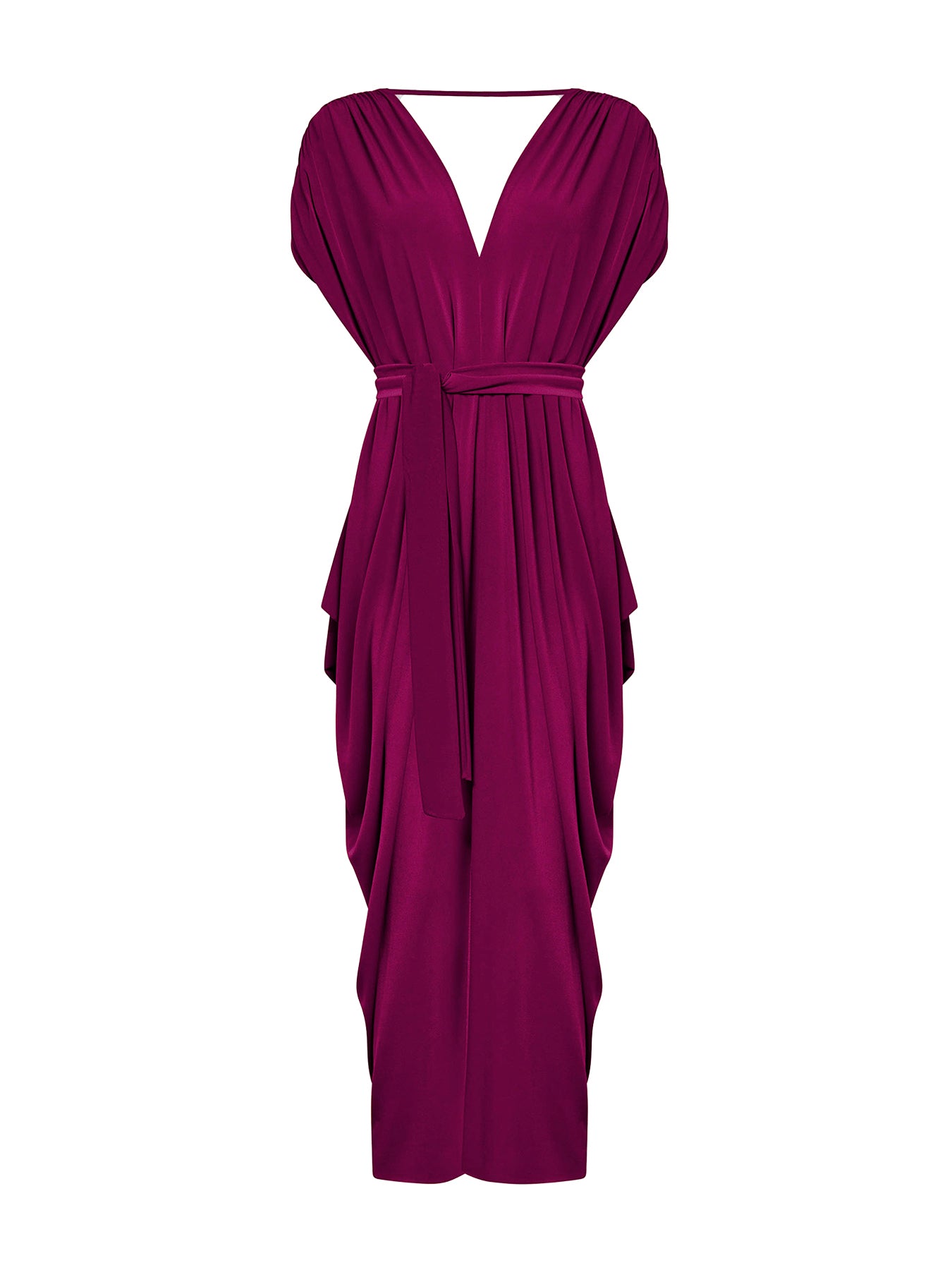 Draped Midi Dress Purple