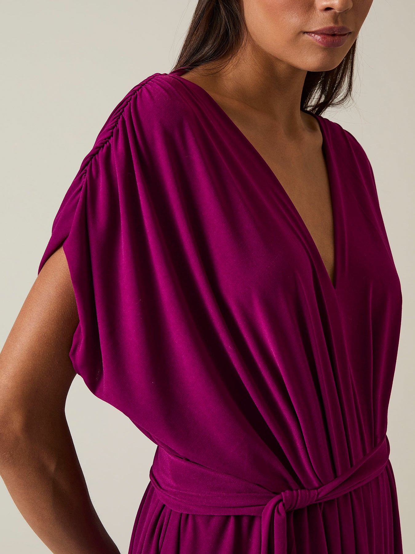 Draped Midi Dress Purple