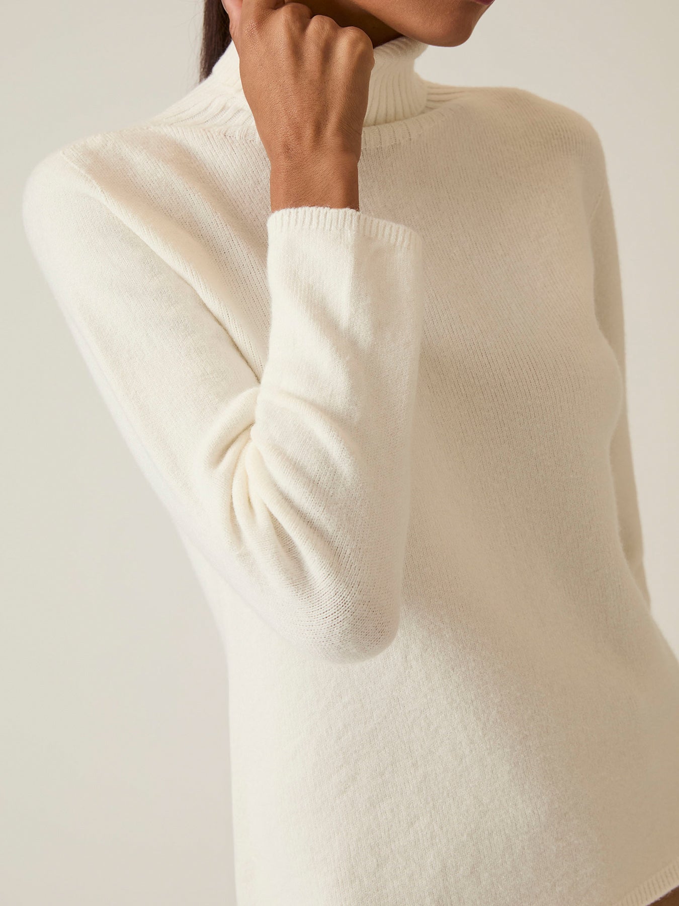 Polo Neck Jumper White