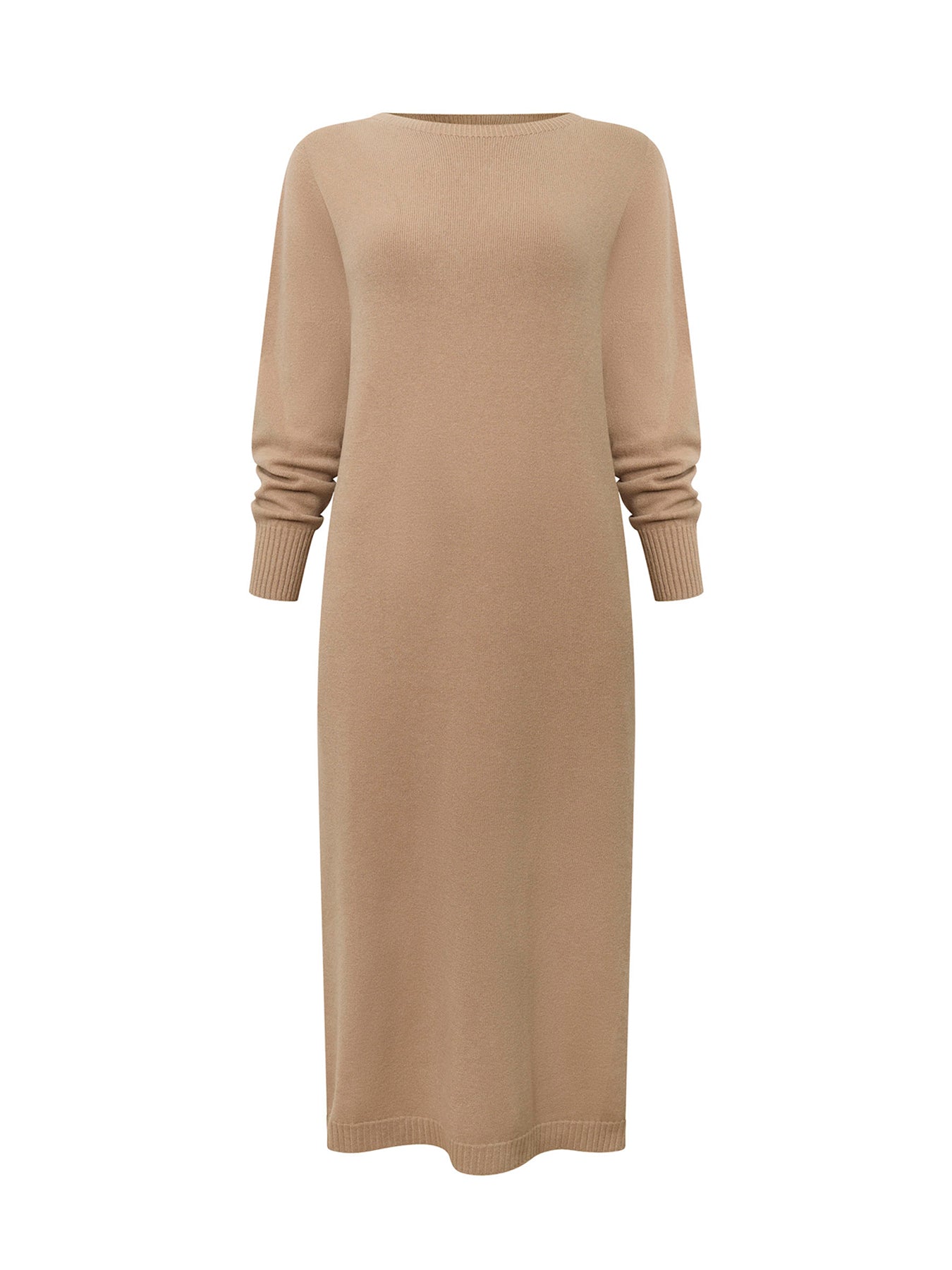 Knitted Midi Dress Taupe