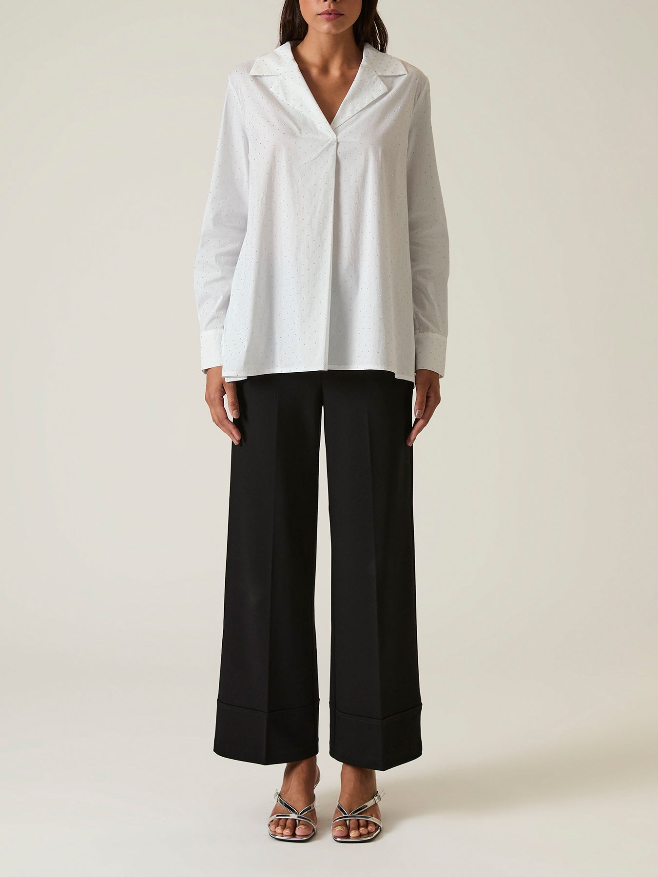 Embellished Cotton Shirt White