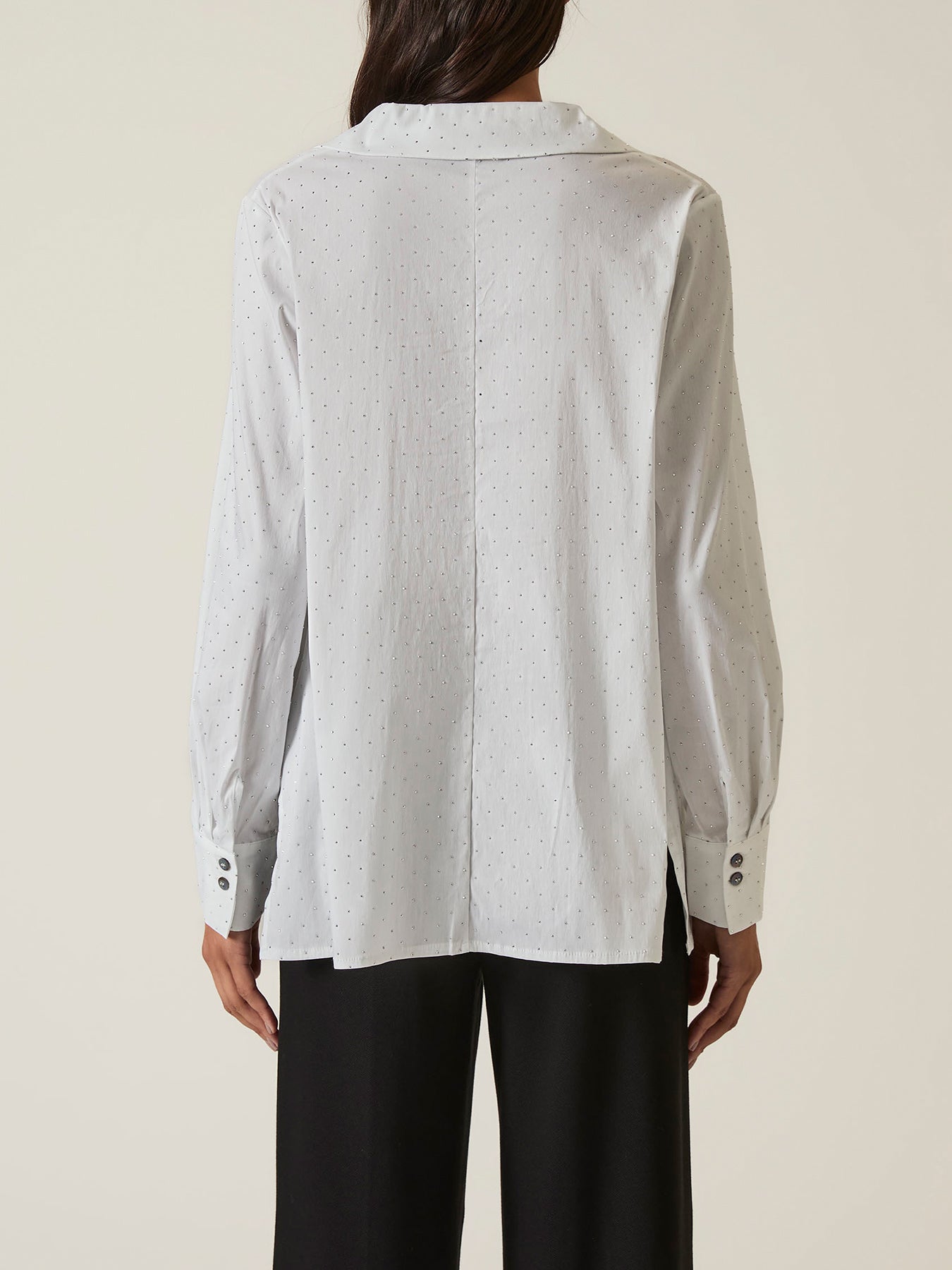 Embellished Cotton Shirt White