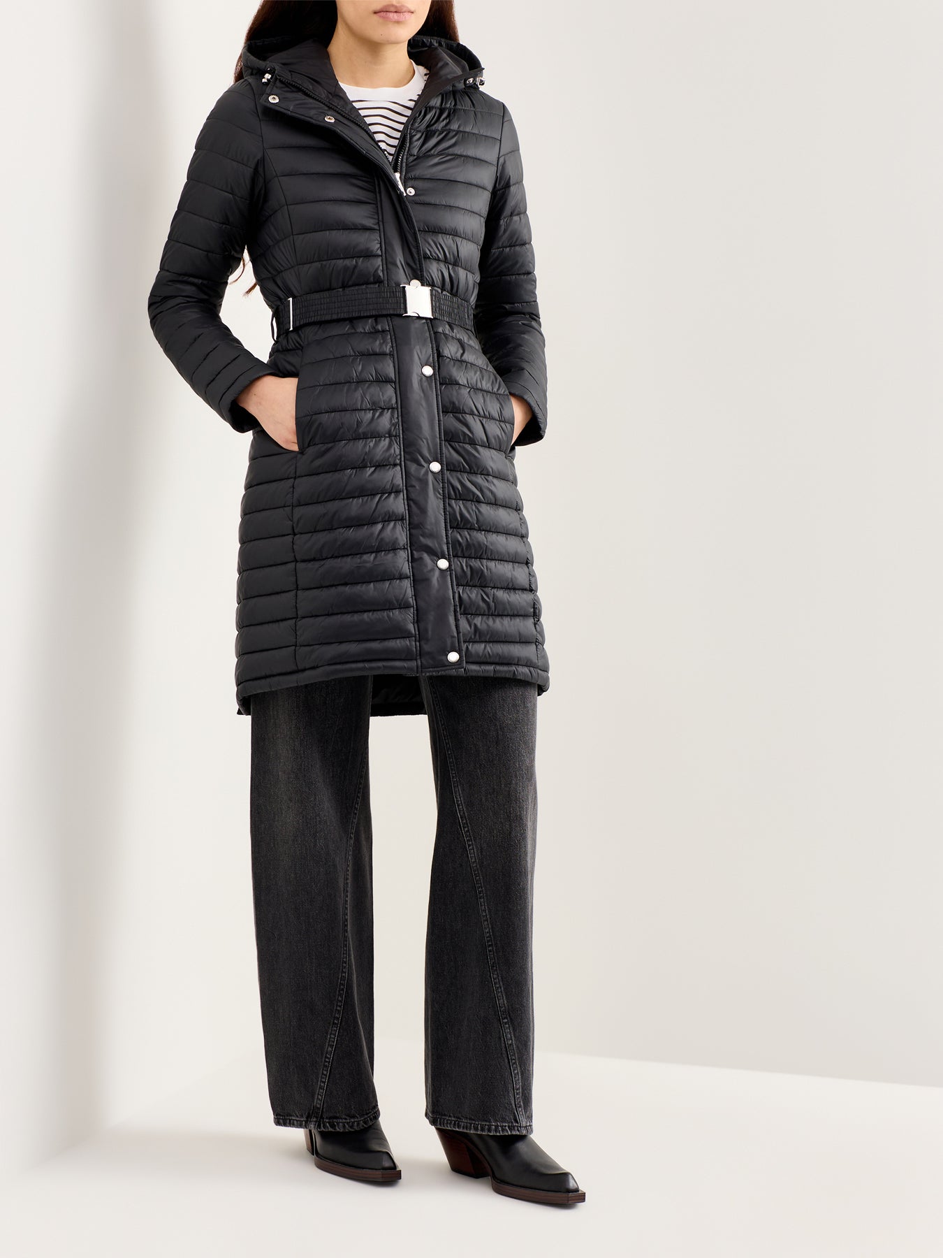 Longline Jada Puffer Jacket Black