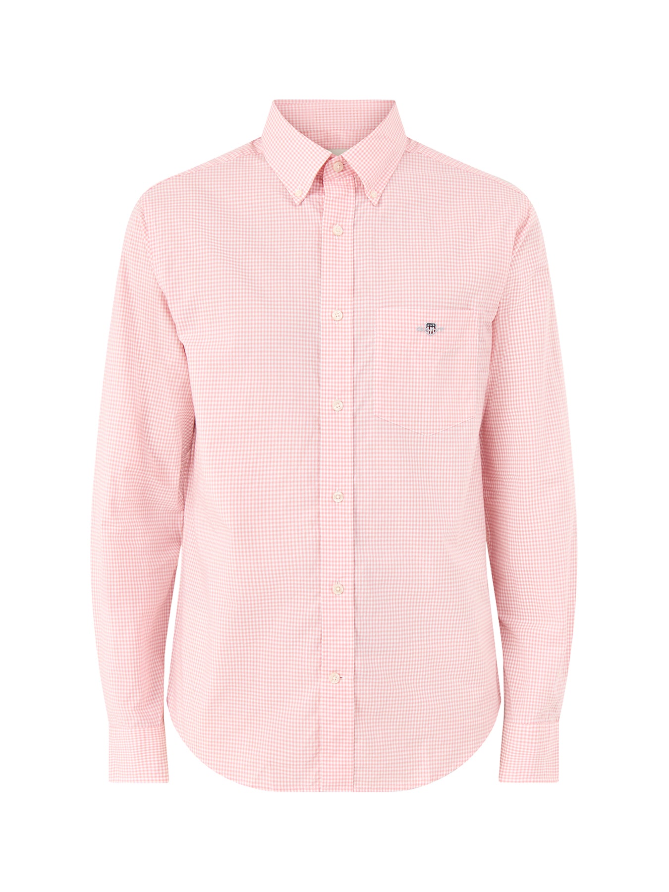 Poplin Gingham Shirt Washed Pink