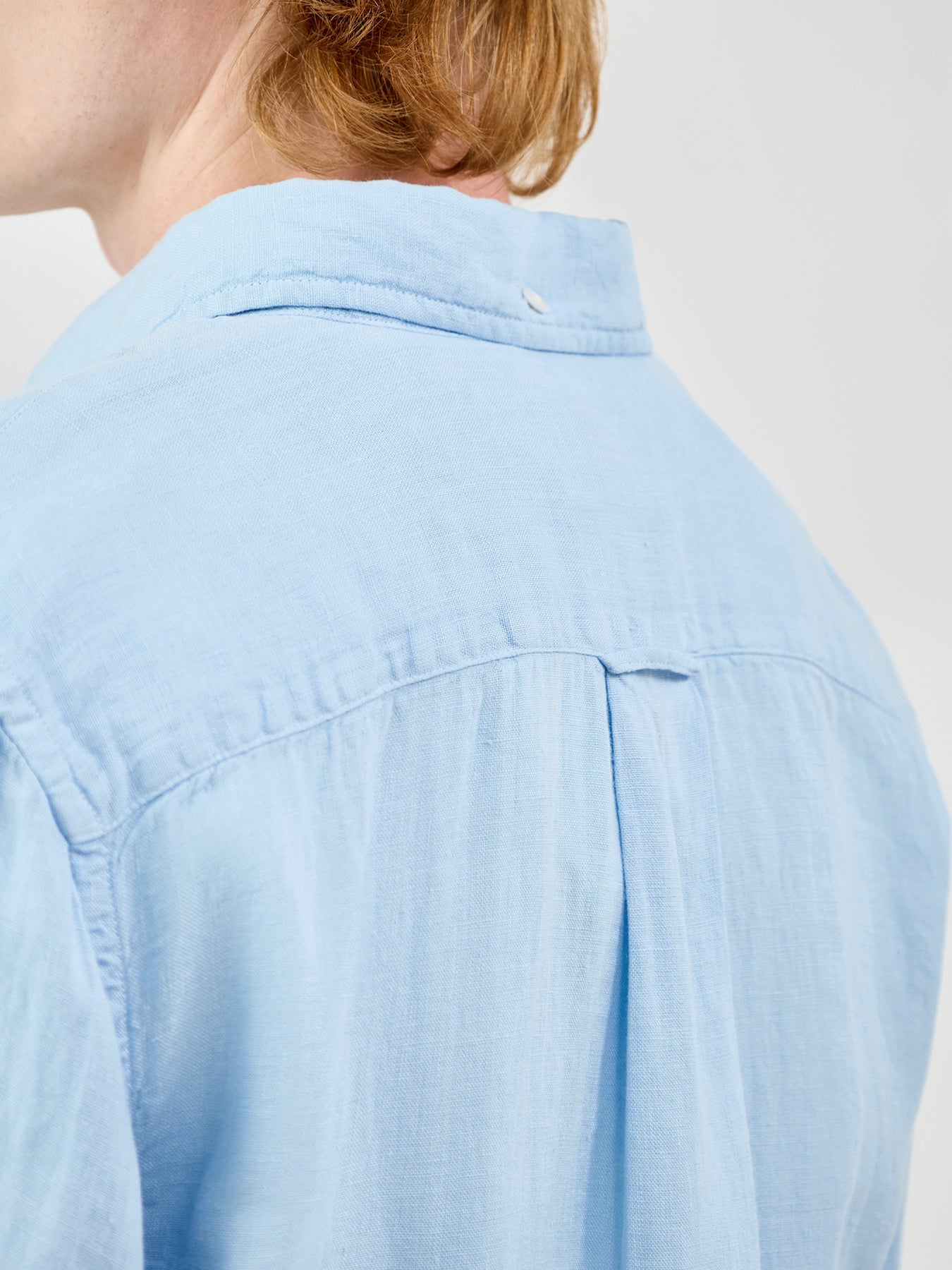 Garment Dyed Linen Shirt Blue