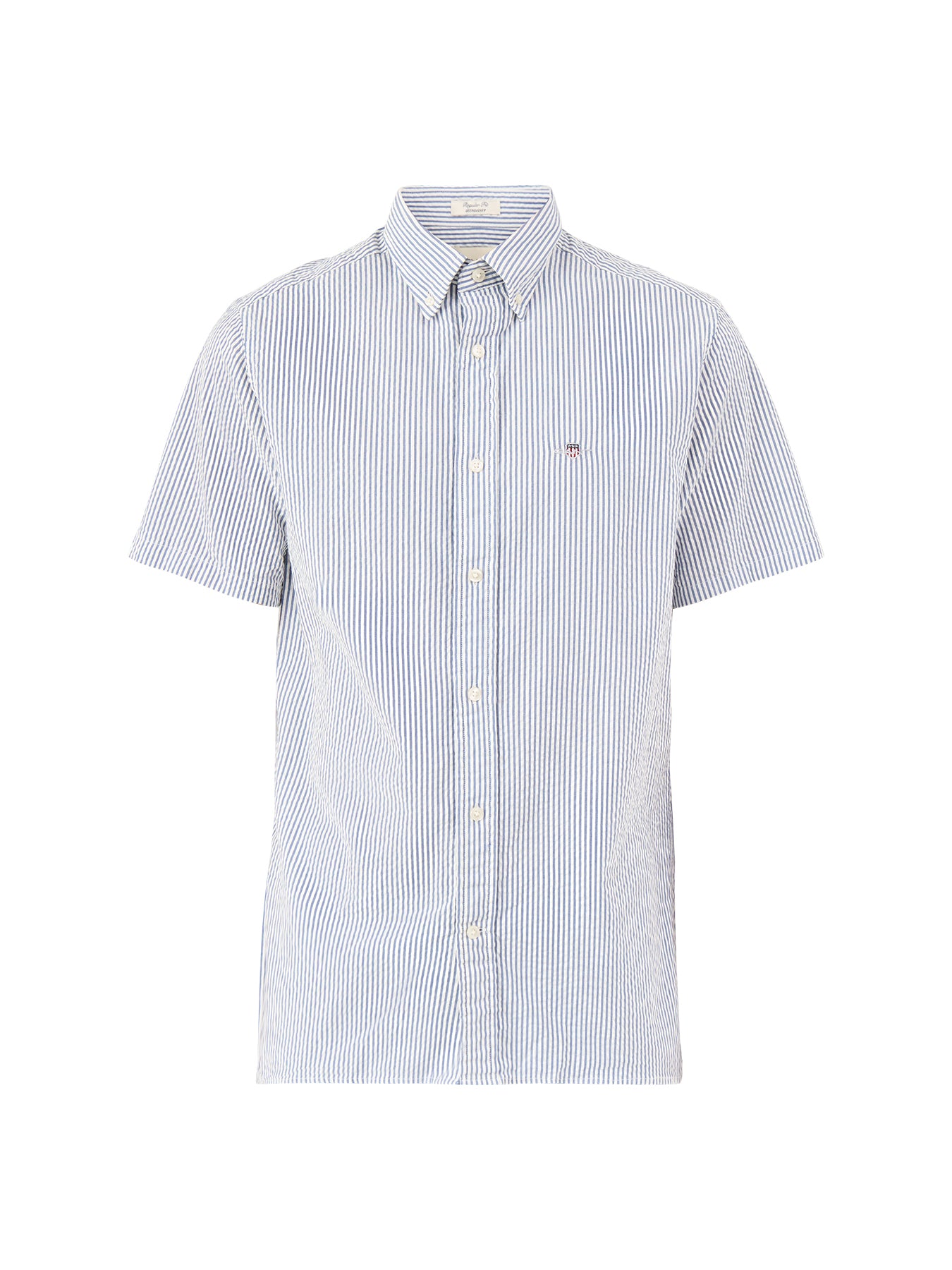 GANT Seersucker Stripe Short Sleeve Shirt Blue