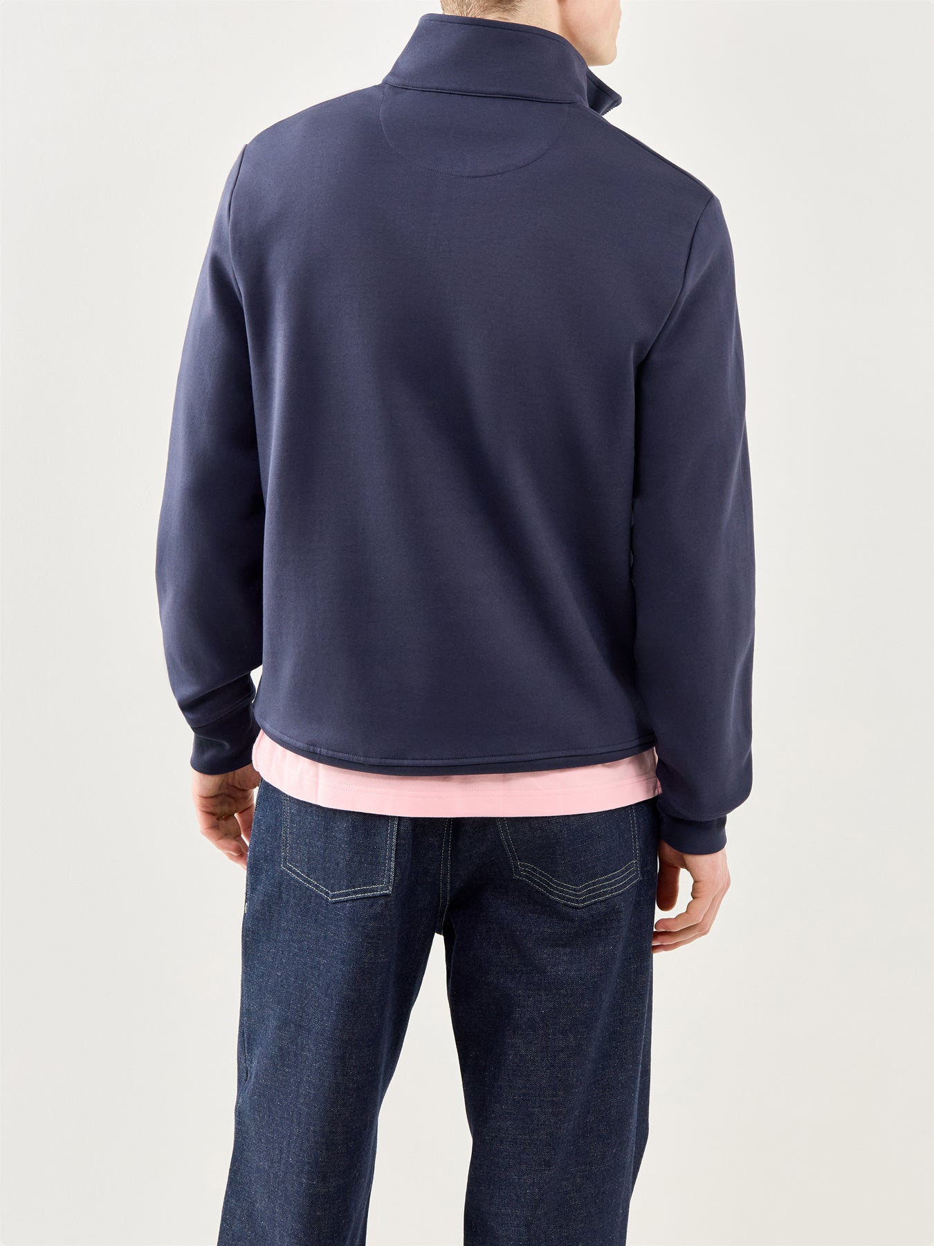 GANT Interlock Half Zip Sweatshirt Evening Blue