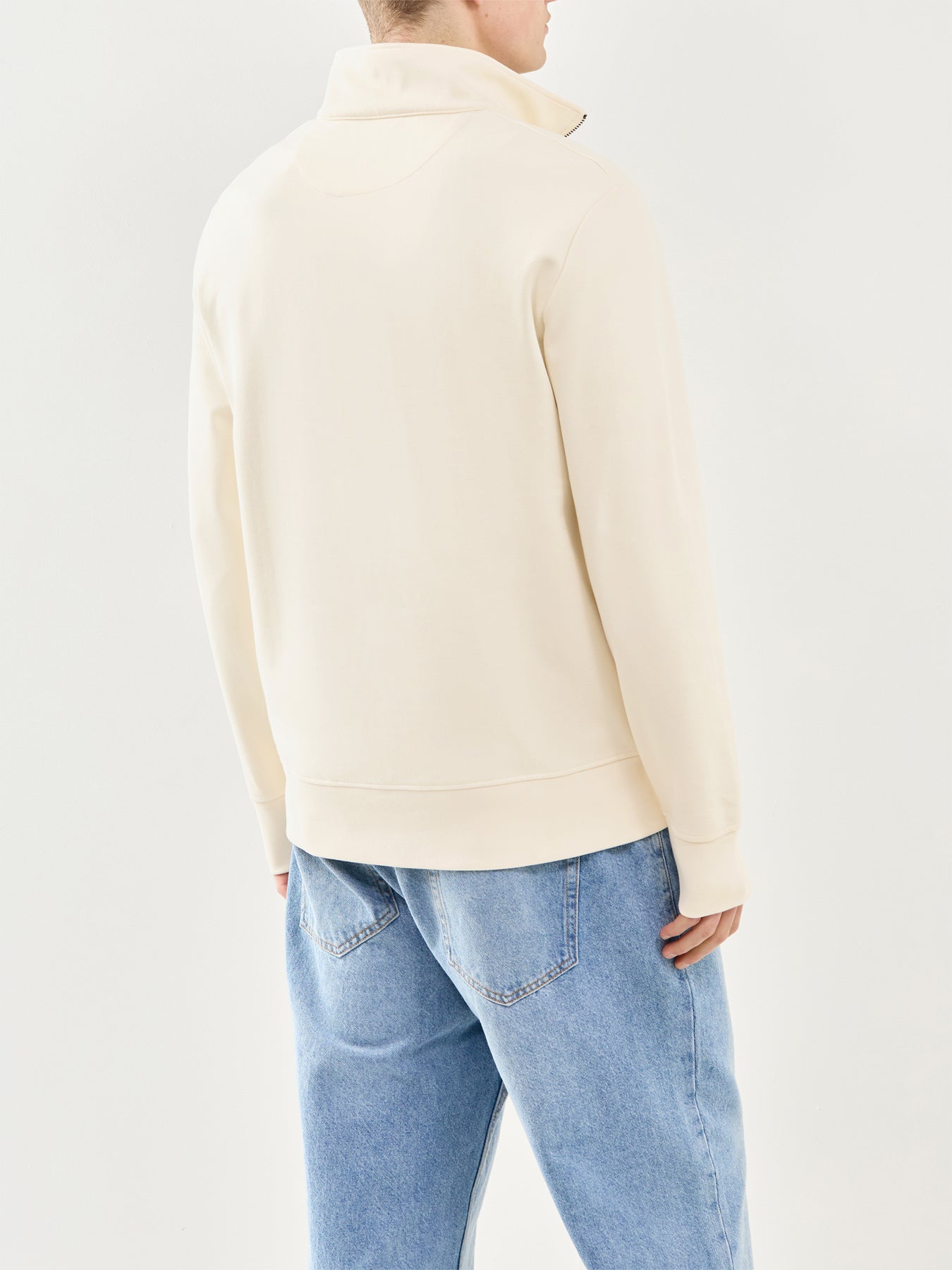 GANT Interlock Half Zip Sweatshirt Cream