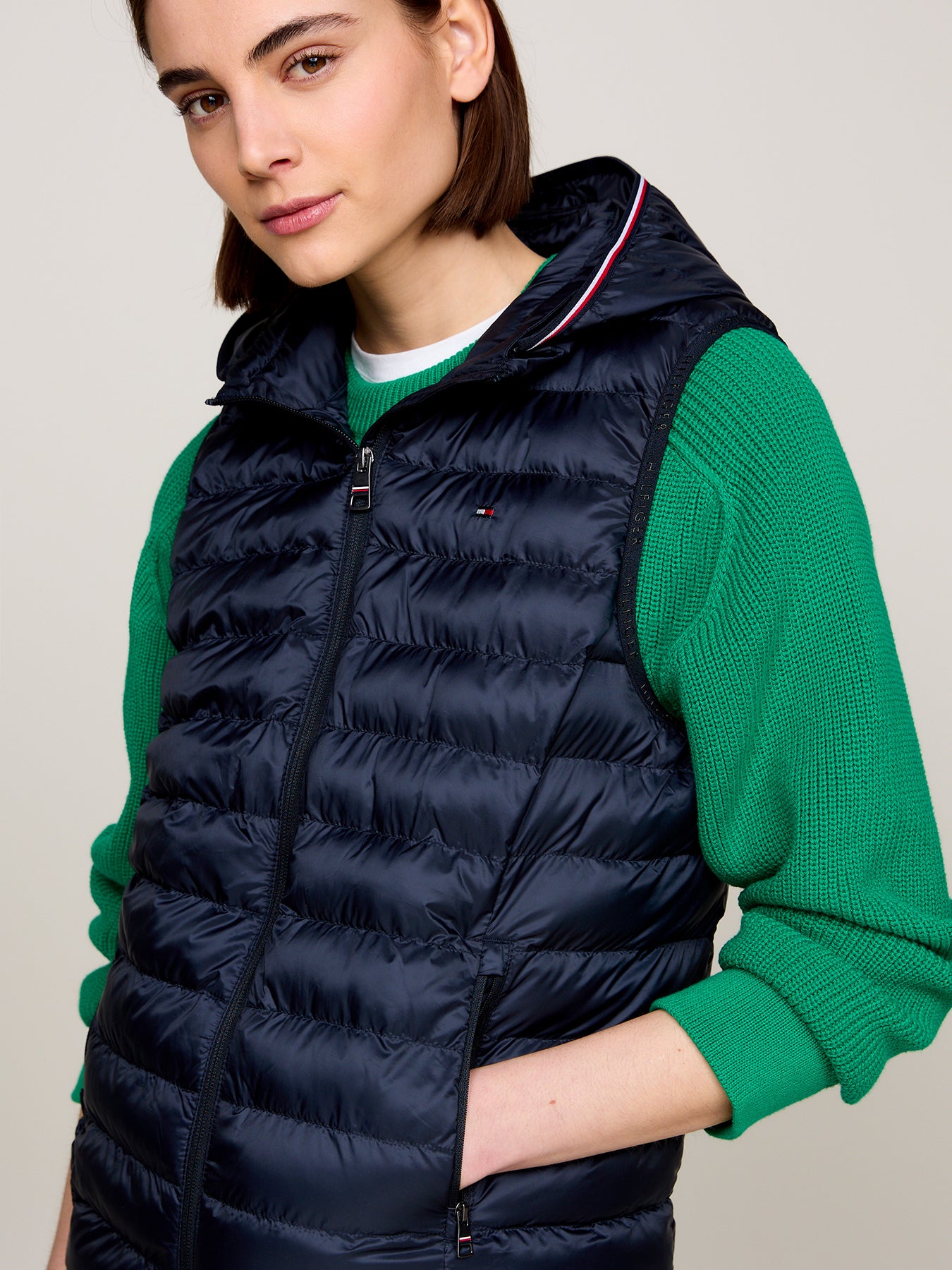 Quilted Down Vest Blue