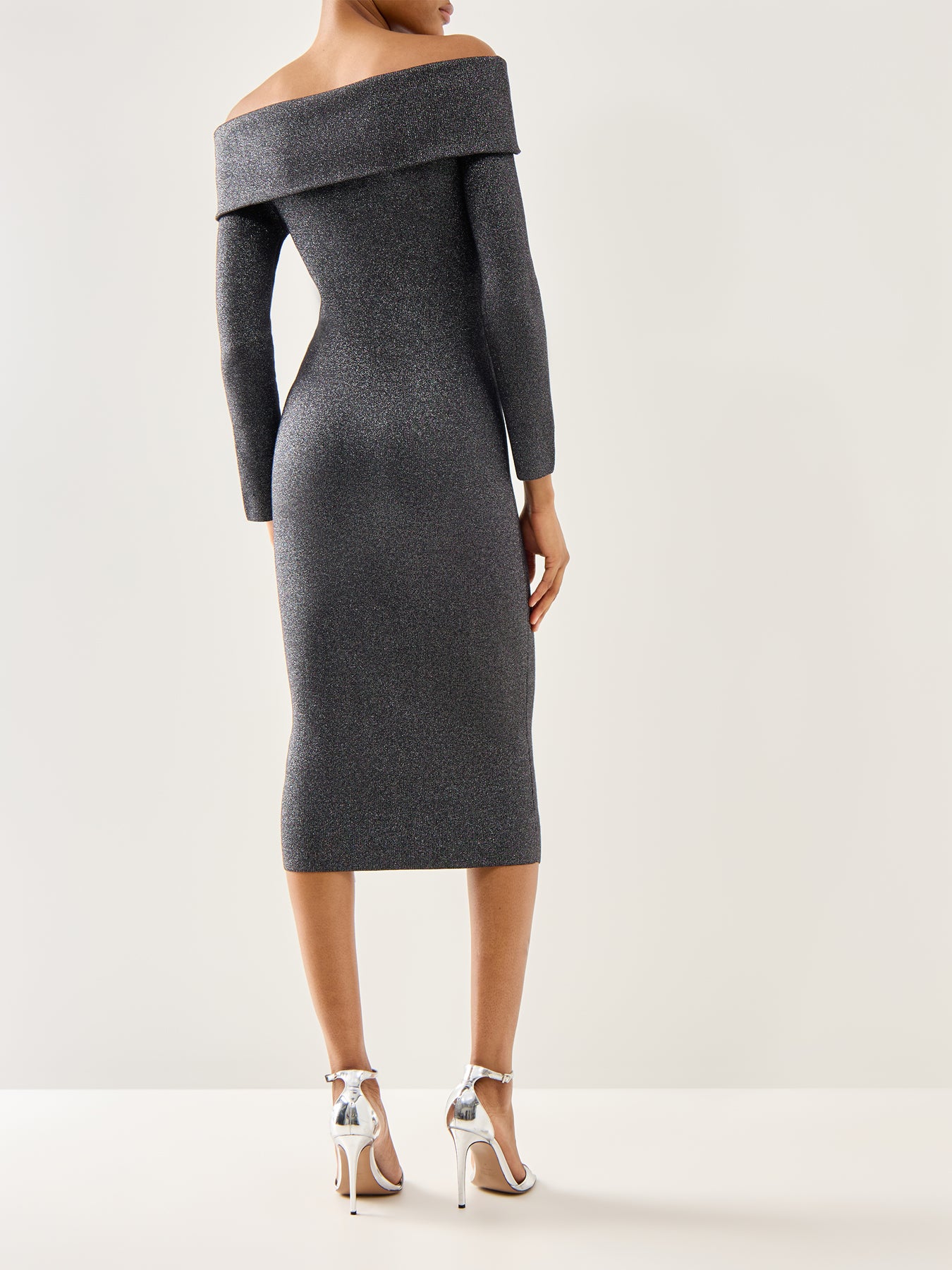 Adalina Knitted Off Shoulder Midi Dress