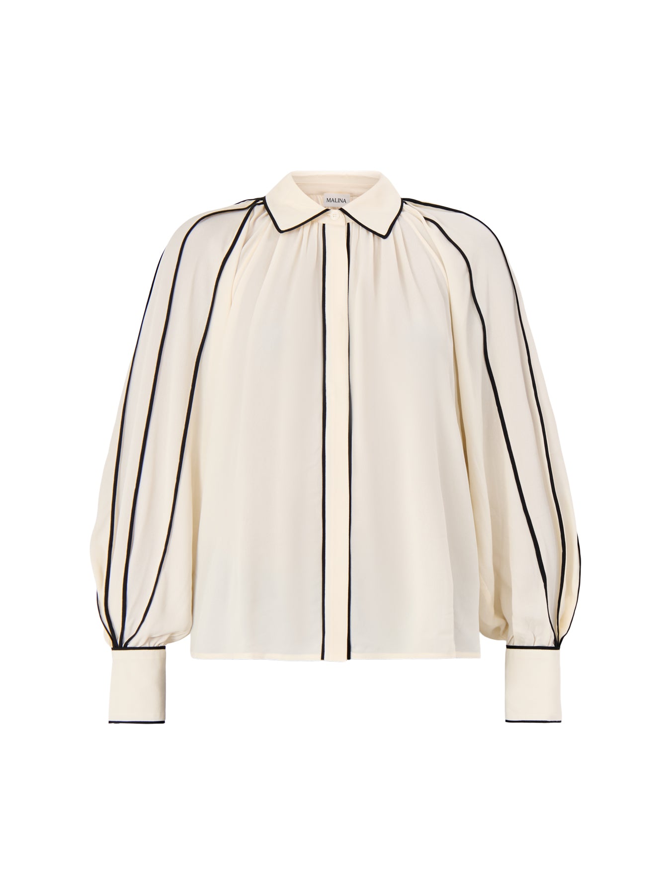 Bea Contrast Edge Chiffon Blouse