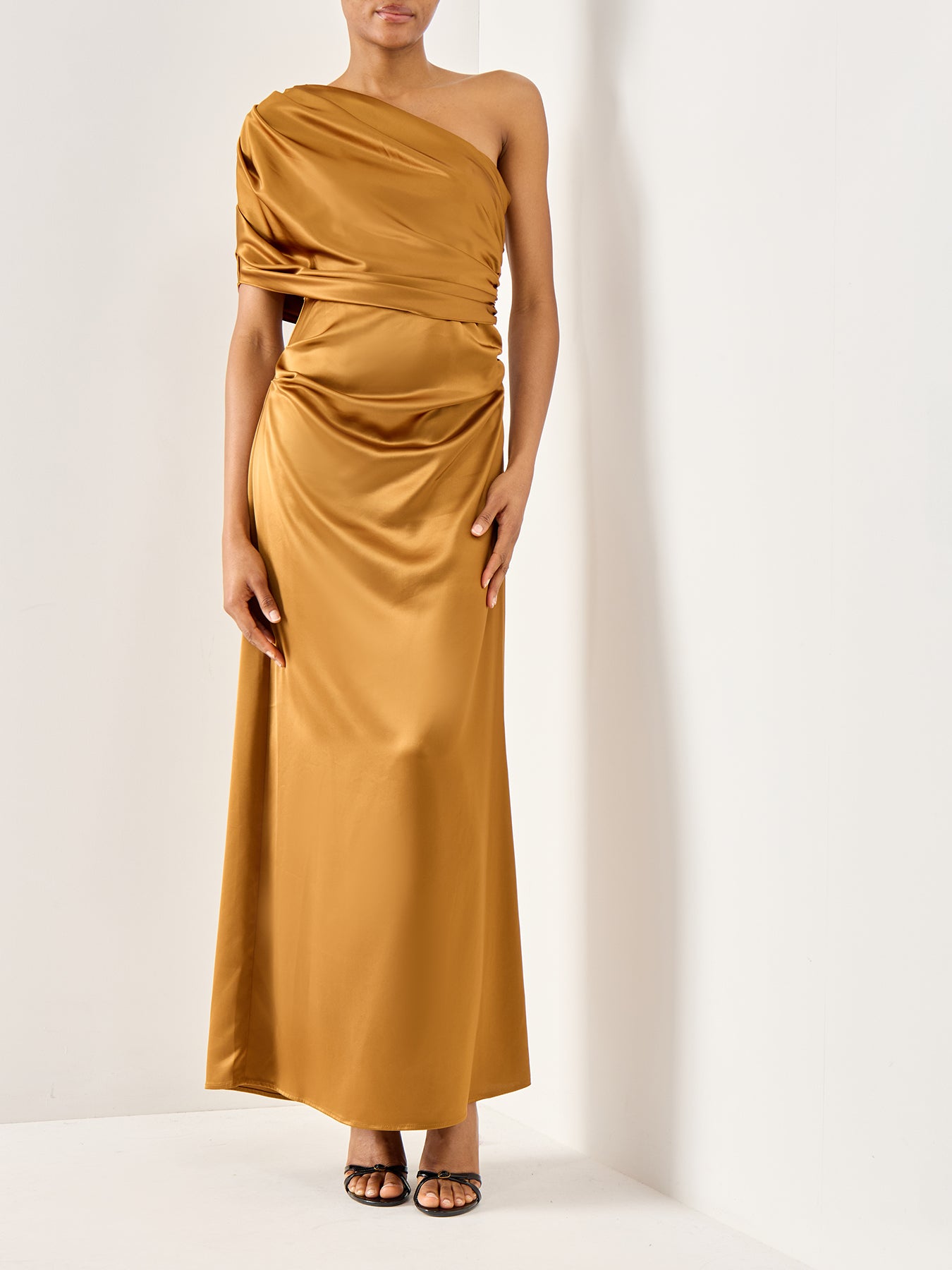 Cassia Draped Fitted Maxi Dress