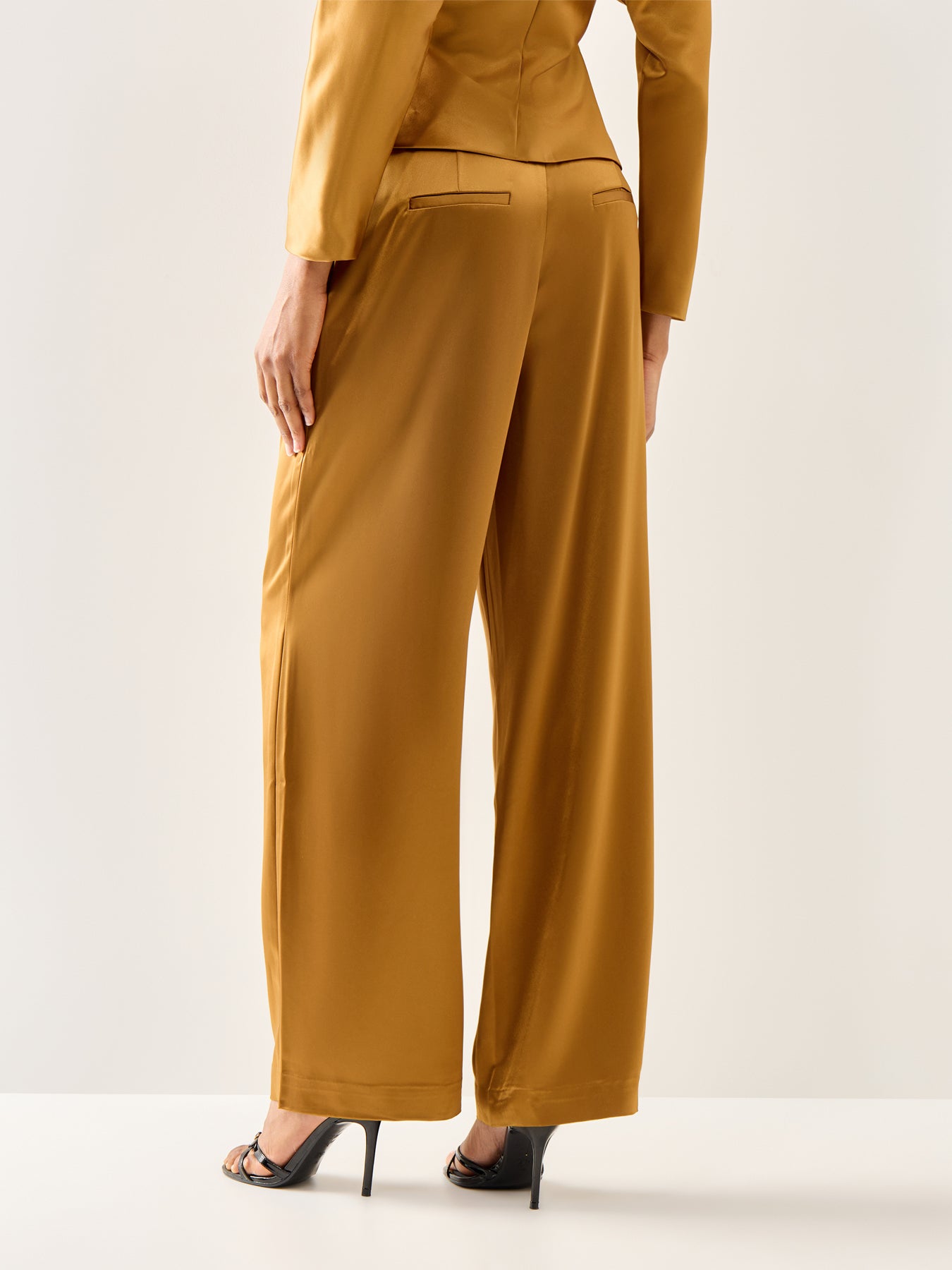 Sarah Elastic Waist Satin Pants