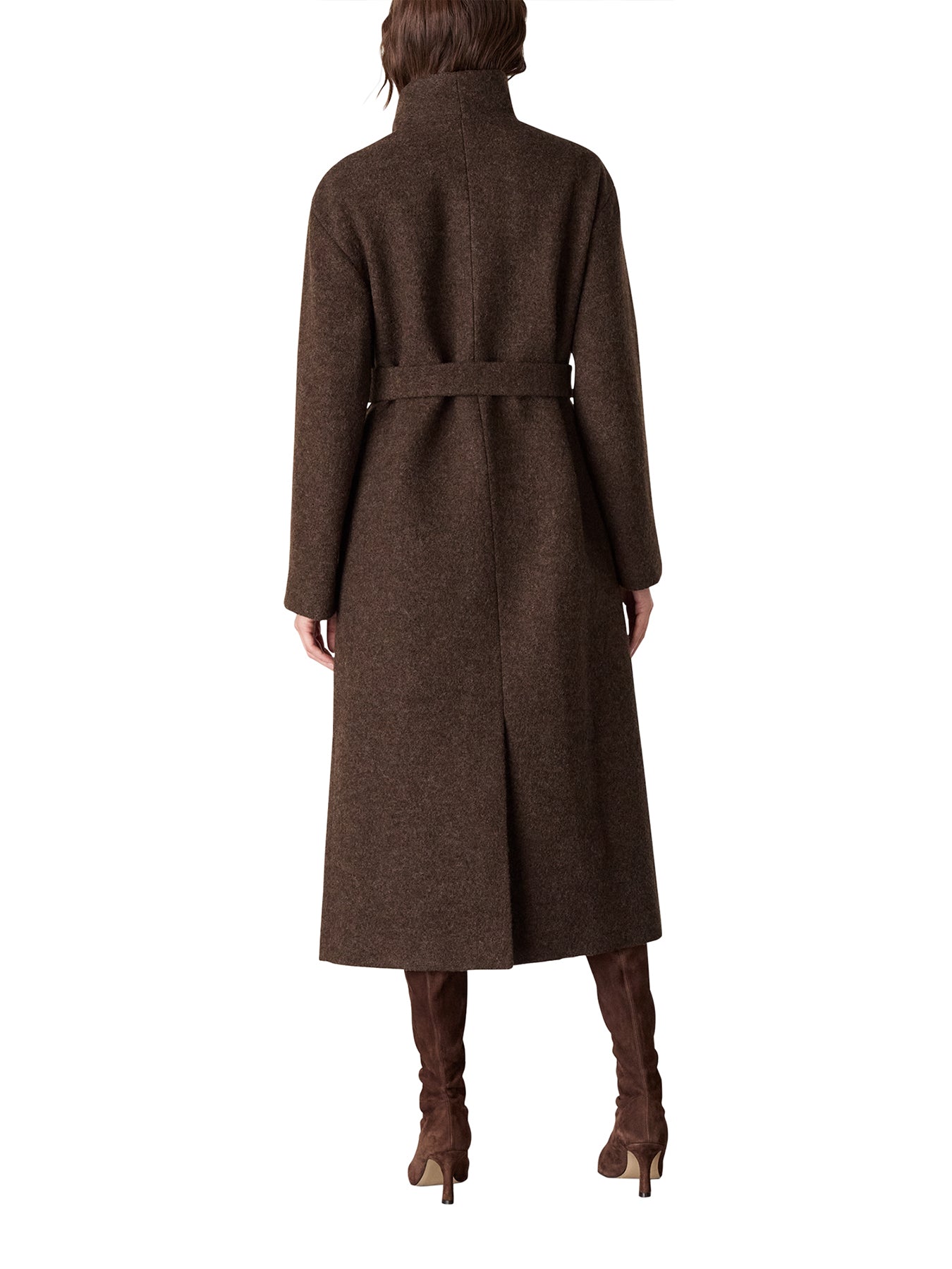 Morgan Funnel Neck Wool Coat Camel