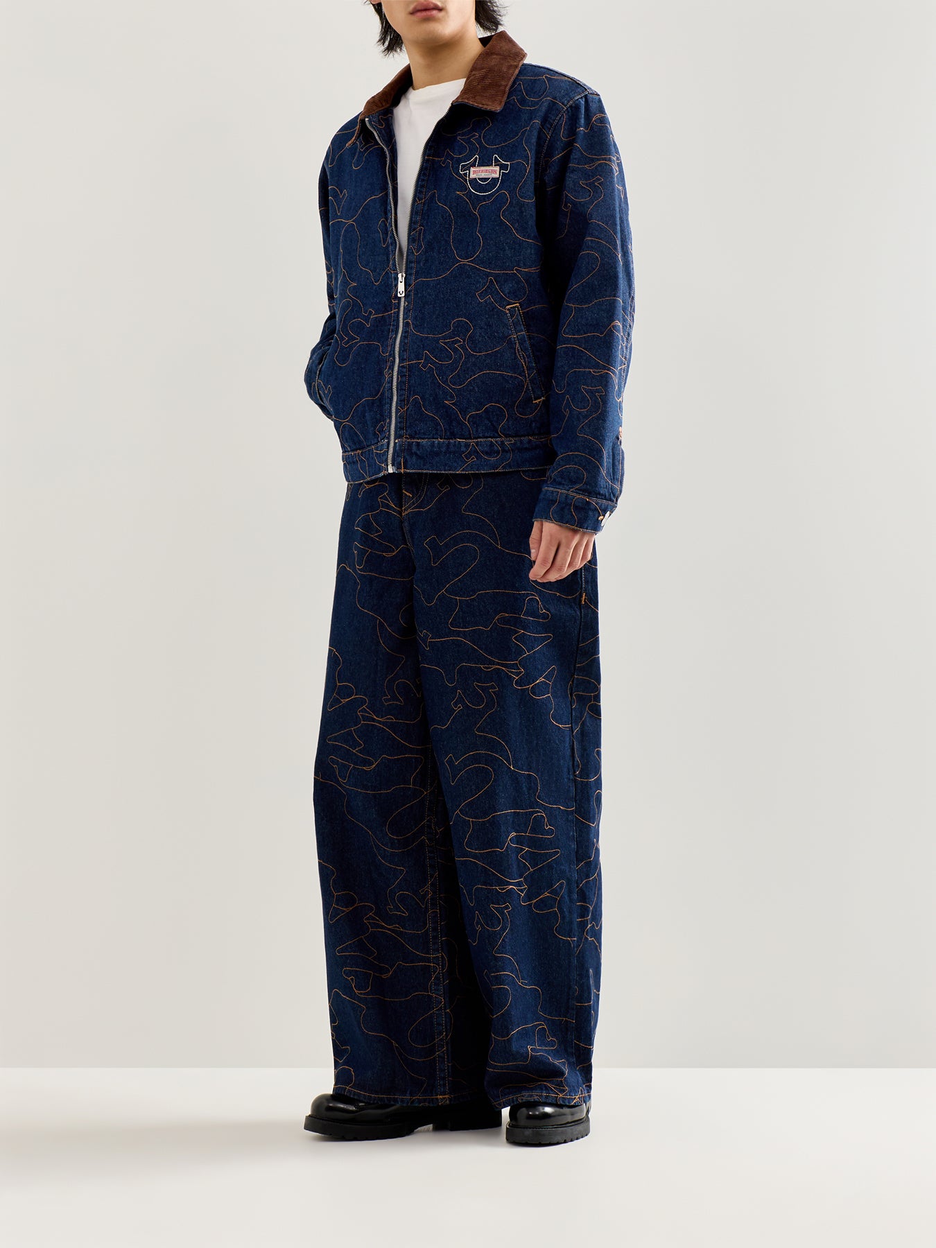 Embroidered Workwear Jacket Navy