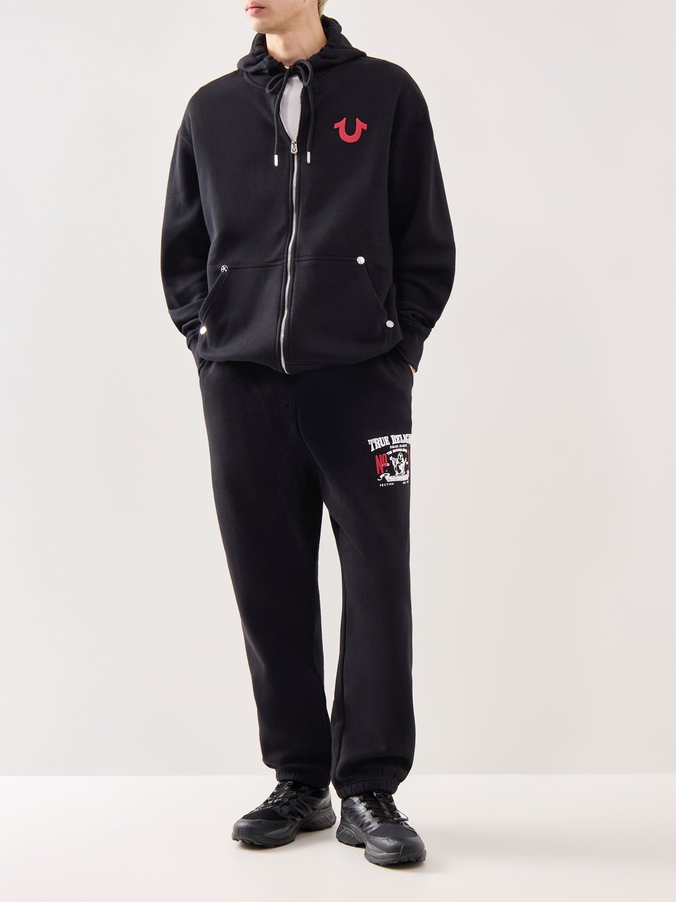 Number One Zip Hoodie Black