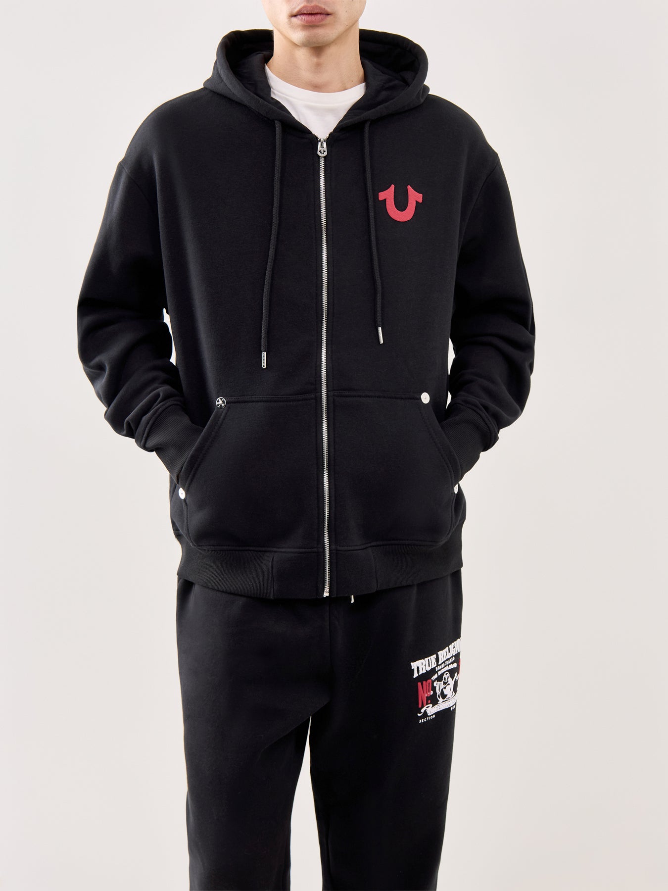 Number One Zip Hoodie Black