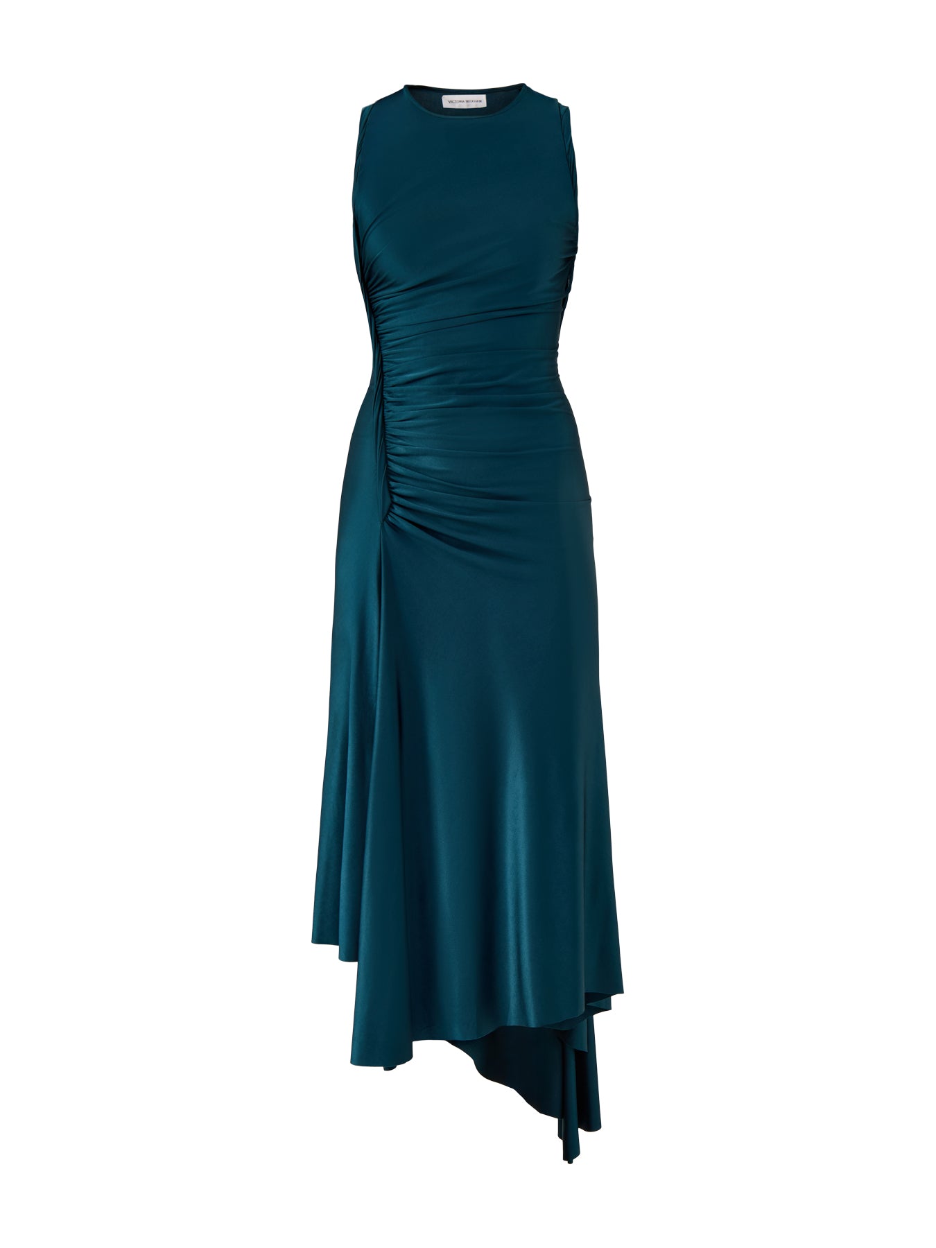Sleeveless Twist Detail Dress Dark Teal Green