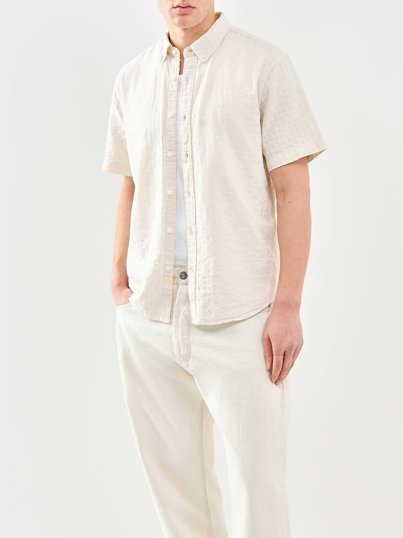 Authentic Button Down Short Sleeve Shirt White