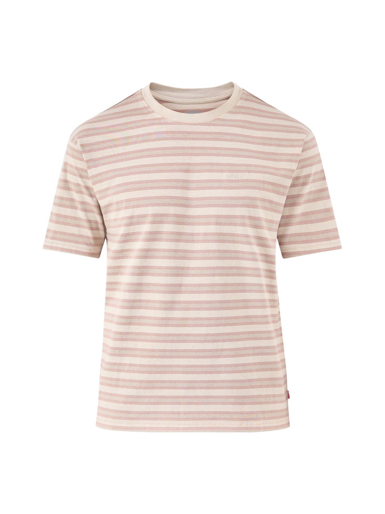 Red Tab Stripe T-Shirt Pink