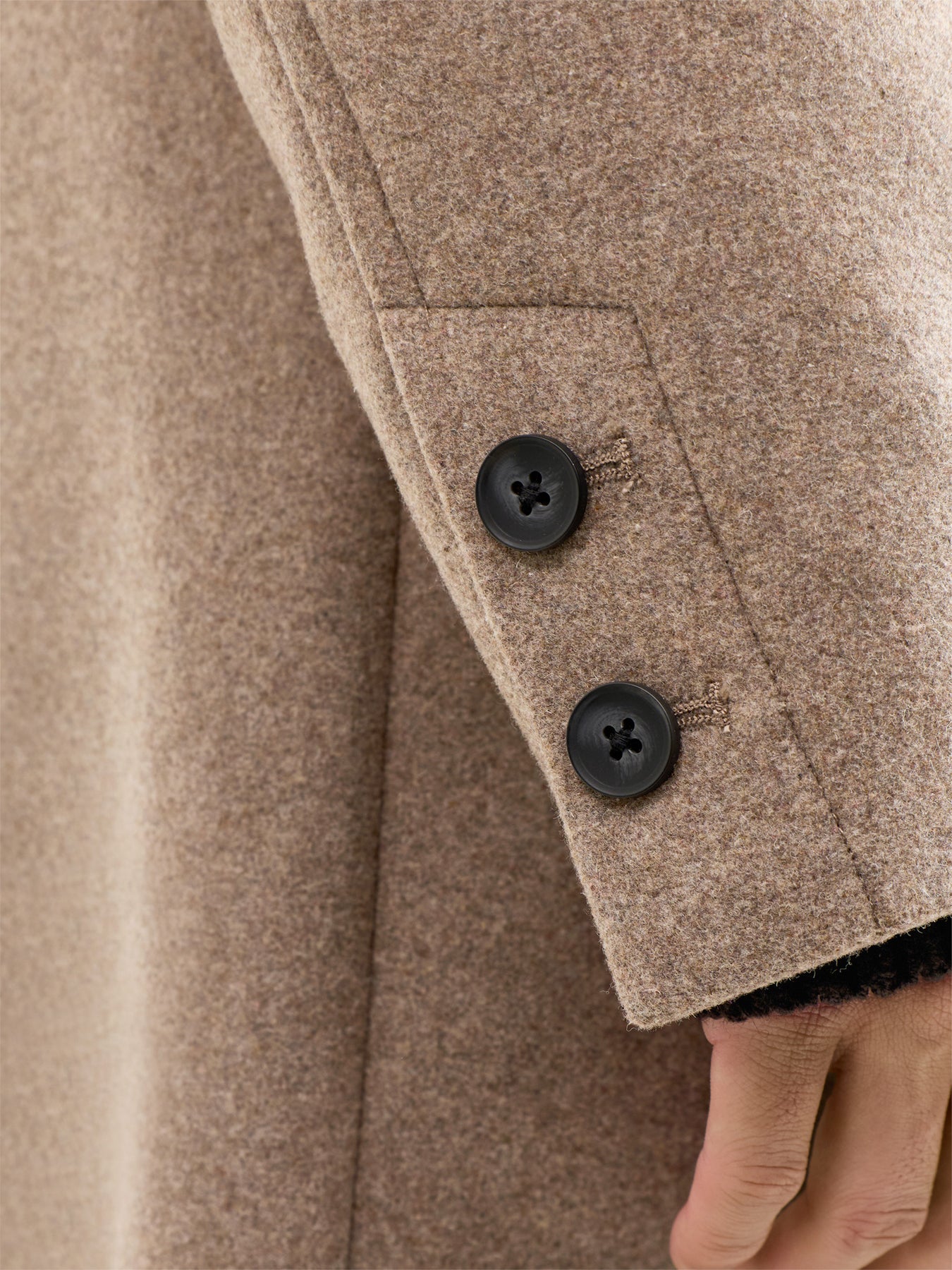Wool Blend Overcoat Beige