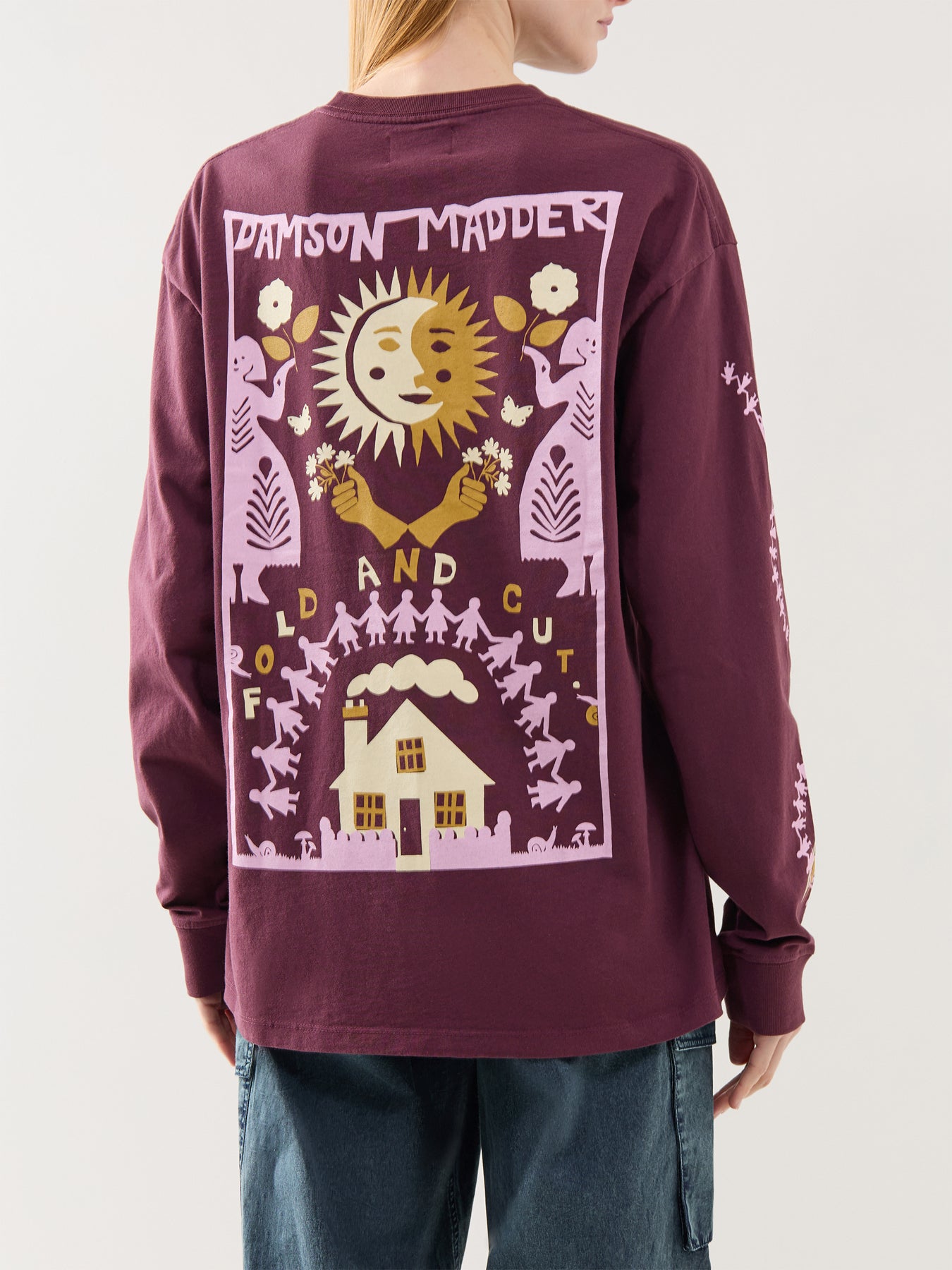 Paper Cut Gals Long Sleeve Tee Burgundy