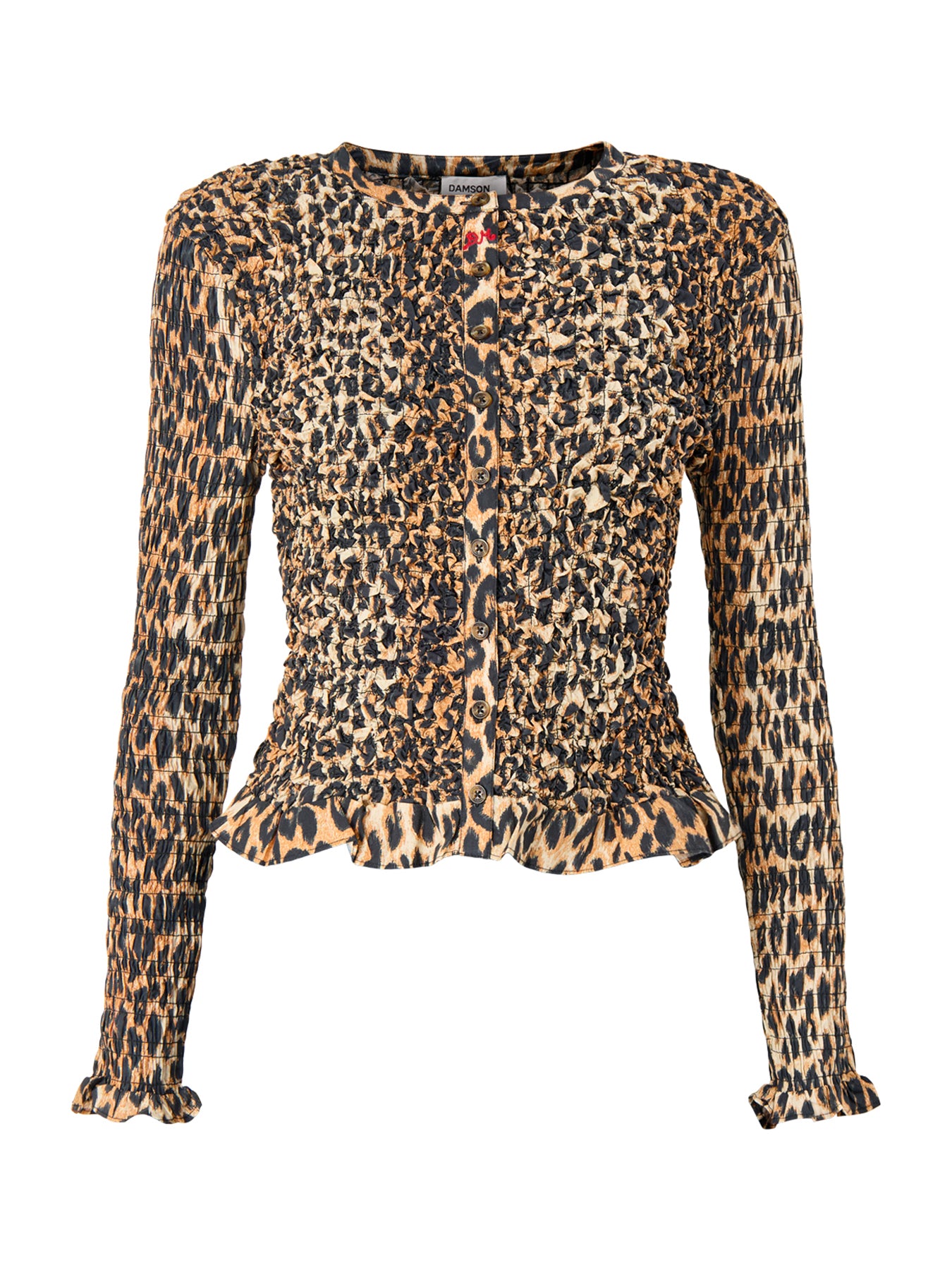 Elliana Smocked Cardigan Leopard