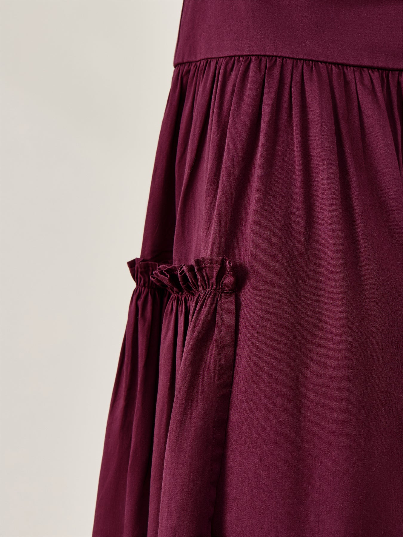 Berta Flared Midi Skirt Burgundy