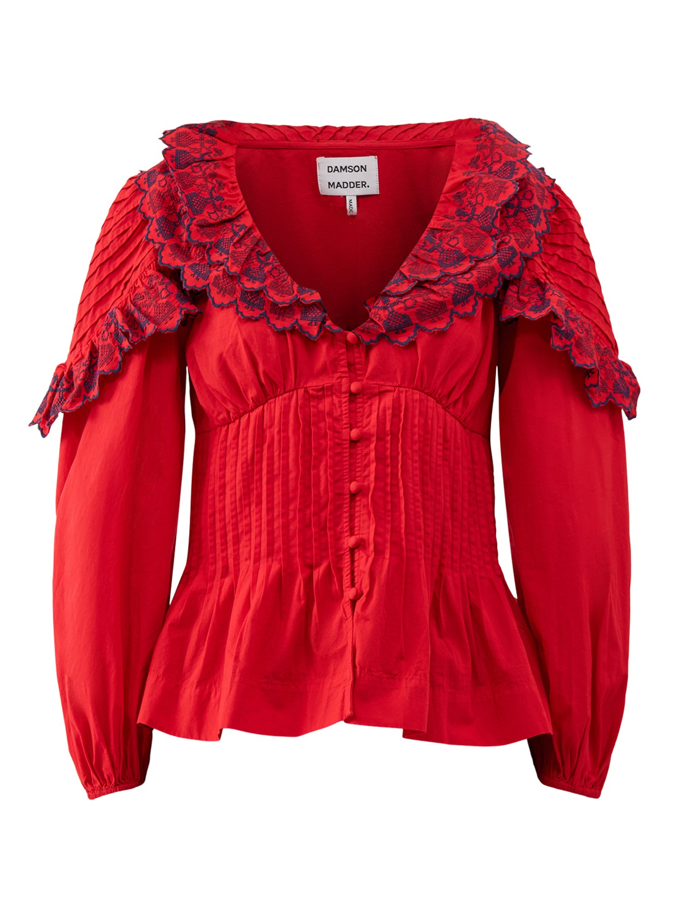 Caroline Long Sleeve Blouse Red