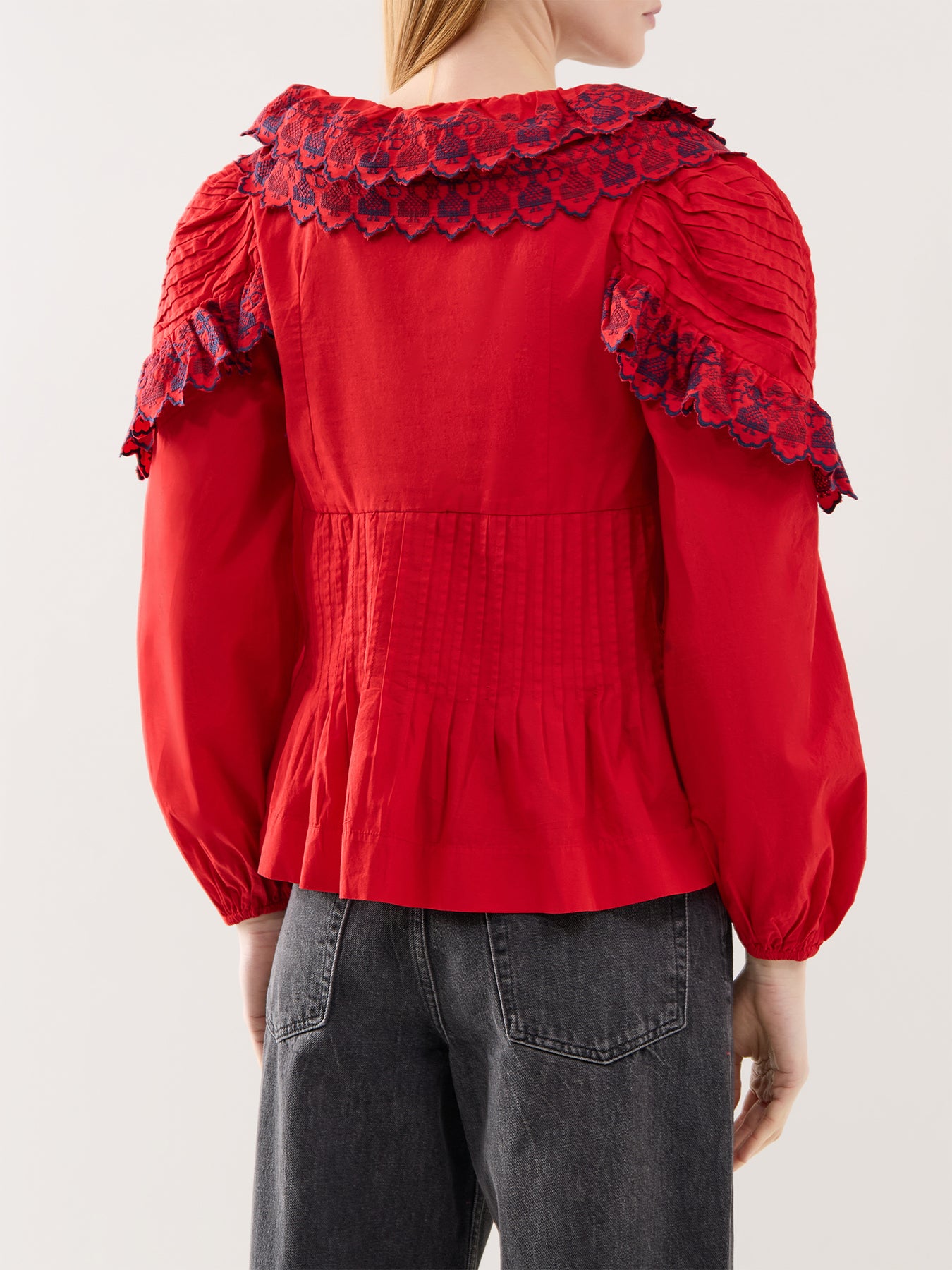 Caroline Long Sleeve Blouse Red