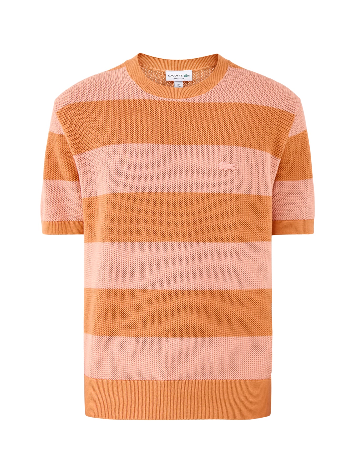 Crochet Stripe T-Shirt Orange