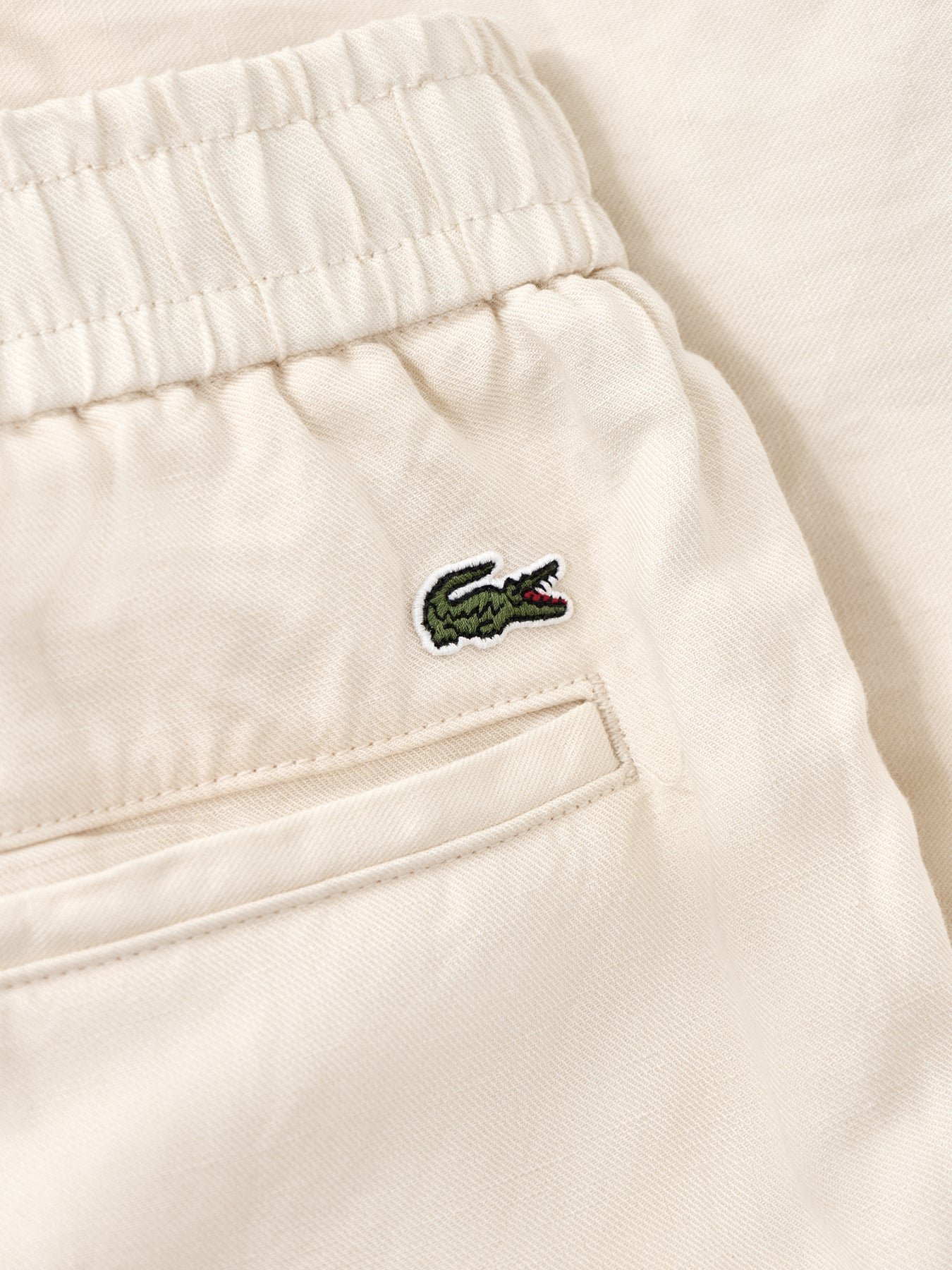 Classic Fit Cotton-Linen Trousers Cream